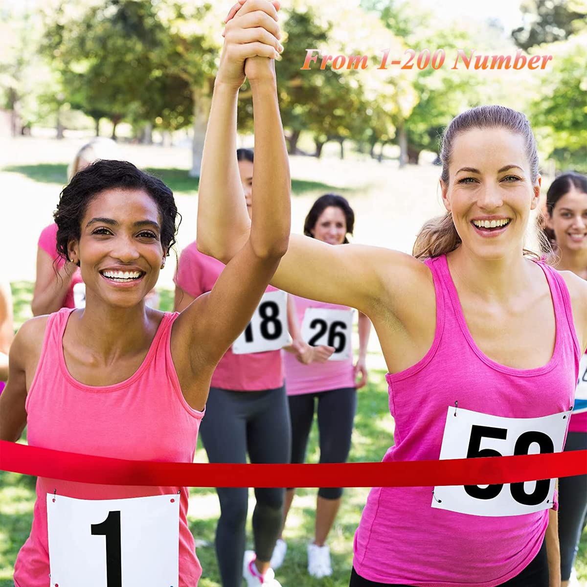 Tearproof Waterproof Tyvek Running Race Bibs with Large Numbers & Safety Pins - Marathon, 5K, 10K Events - Perfect for Runners & Race Organizers