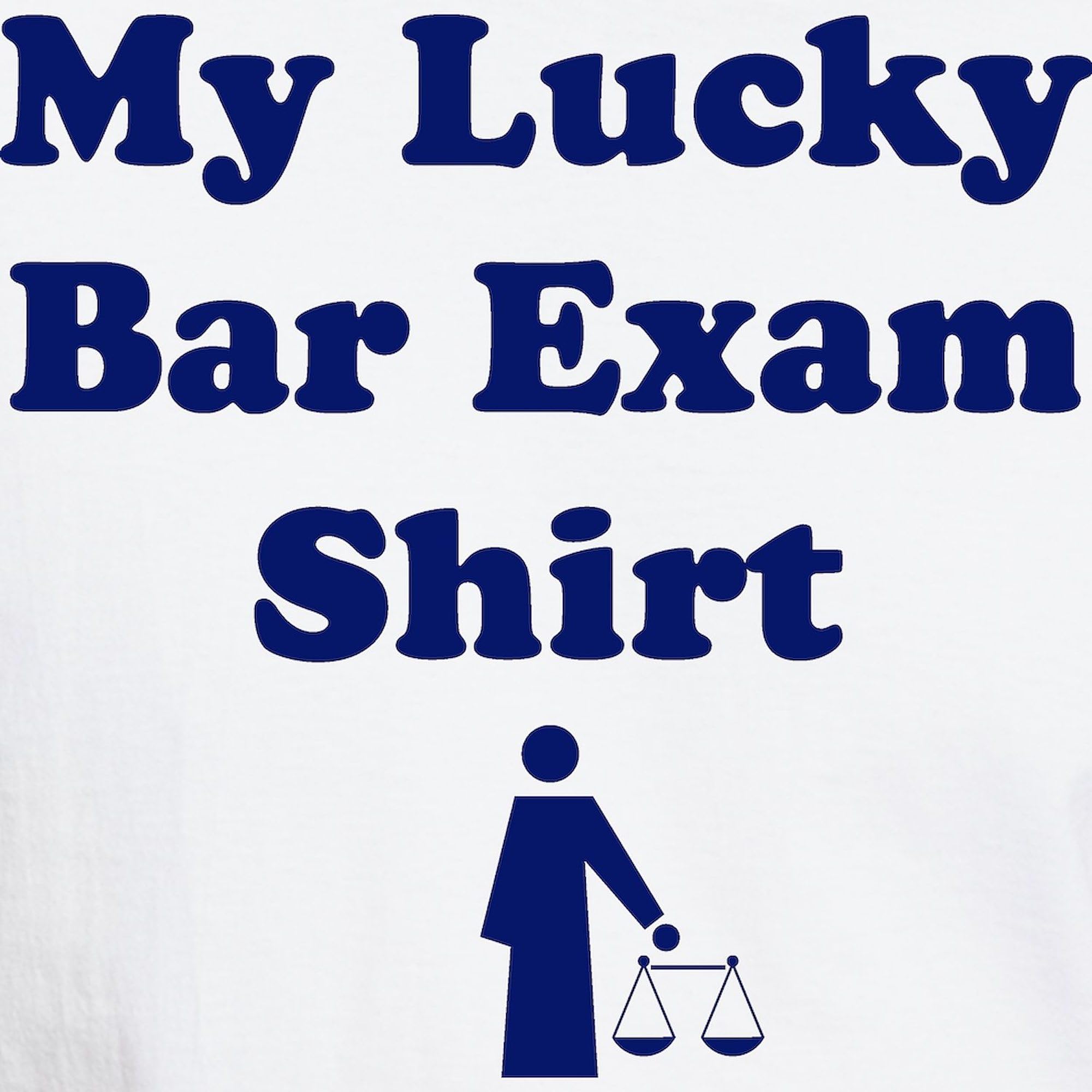 Bar Exam Good Luck T-Shirt for Men - 100% Cotton Classic White Graphic Tee - Perfect for Law Students & Graduates Celebrating Success