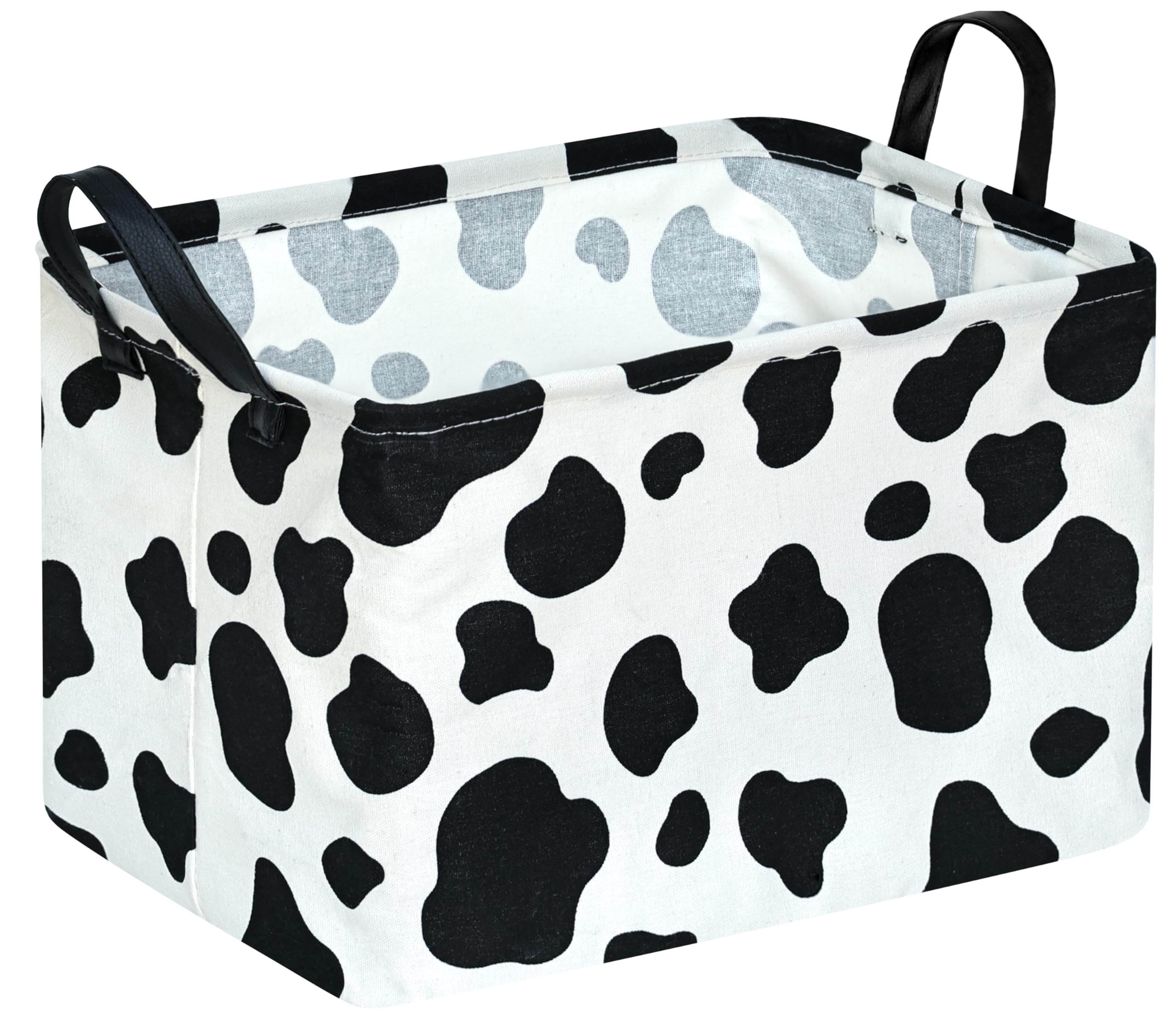 Waterproof Rectangle Toy Storage Bin - Nursery Hamper, Kids Bedroom Organizer, Laundry Basket with Cow Pattern | Perfect for Baby Gifts, Closet Decor & Home Organization