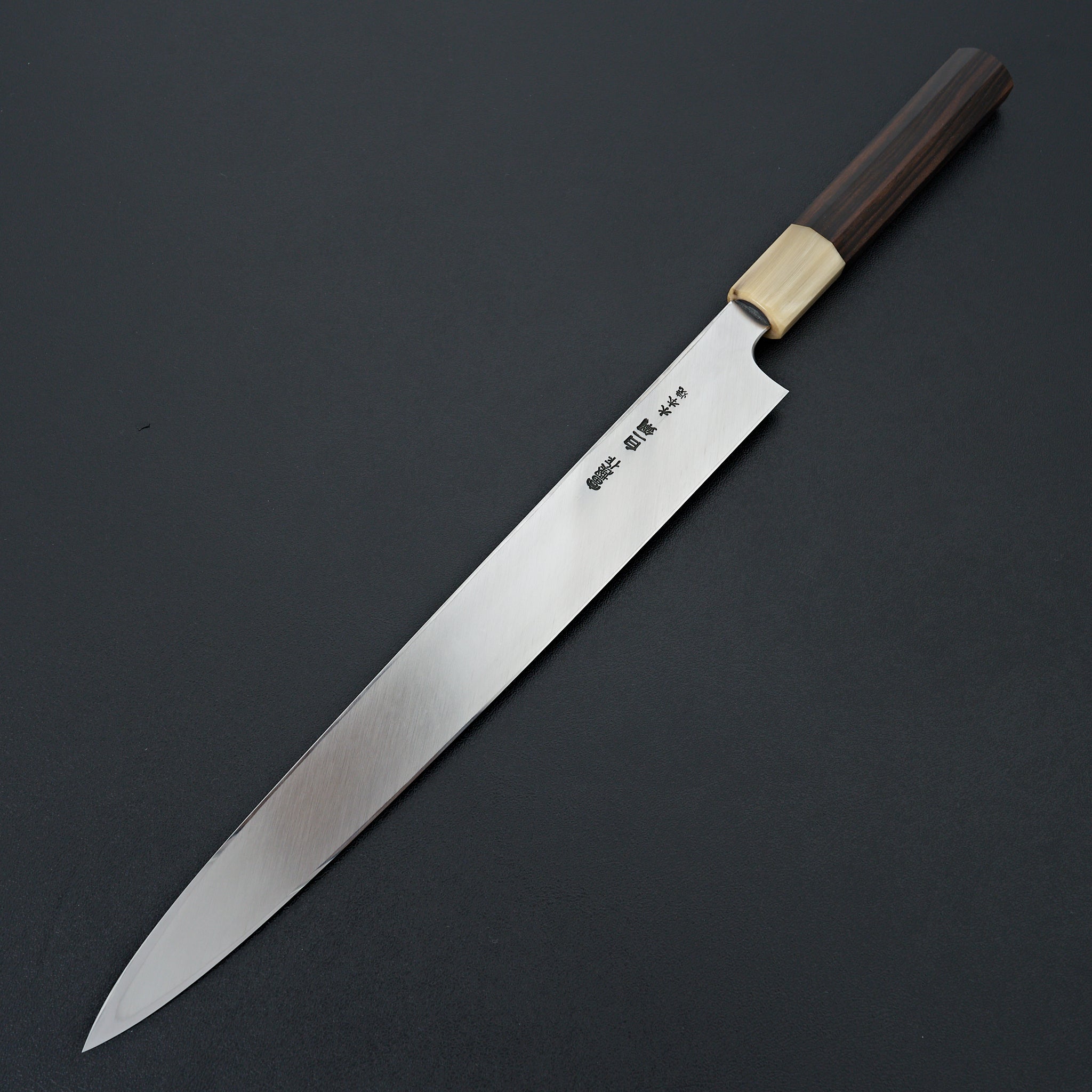 Hitohira Togashi White #1 Fuji Mizu Honyaki Yanagiba 300mm Sushi Knife with Taihei Makassar Ebony Handle & Saya - Premium Japanese Chef Knife for Sushi, Sashimi & Fine Slicing