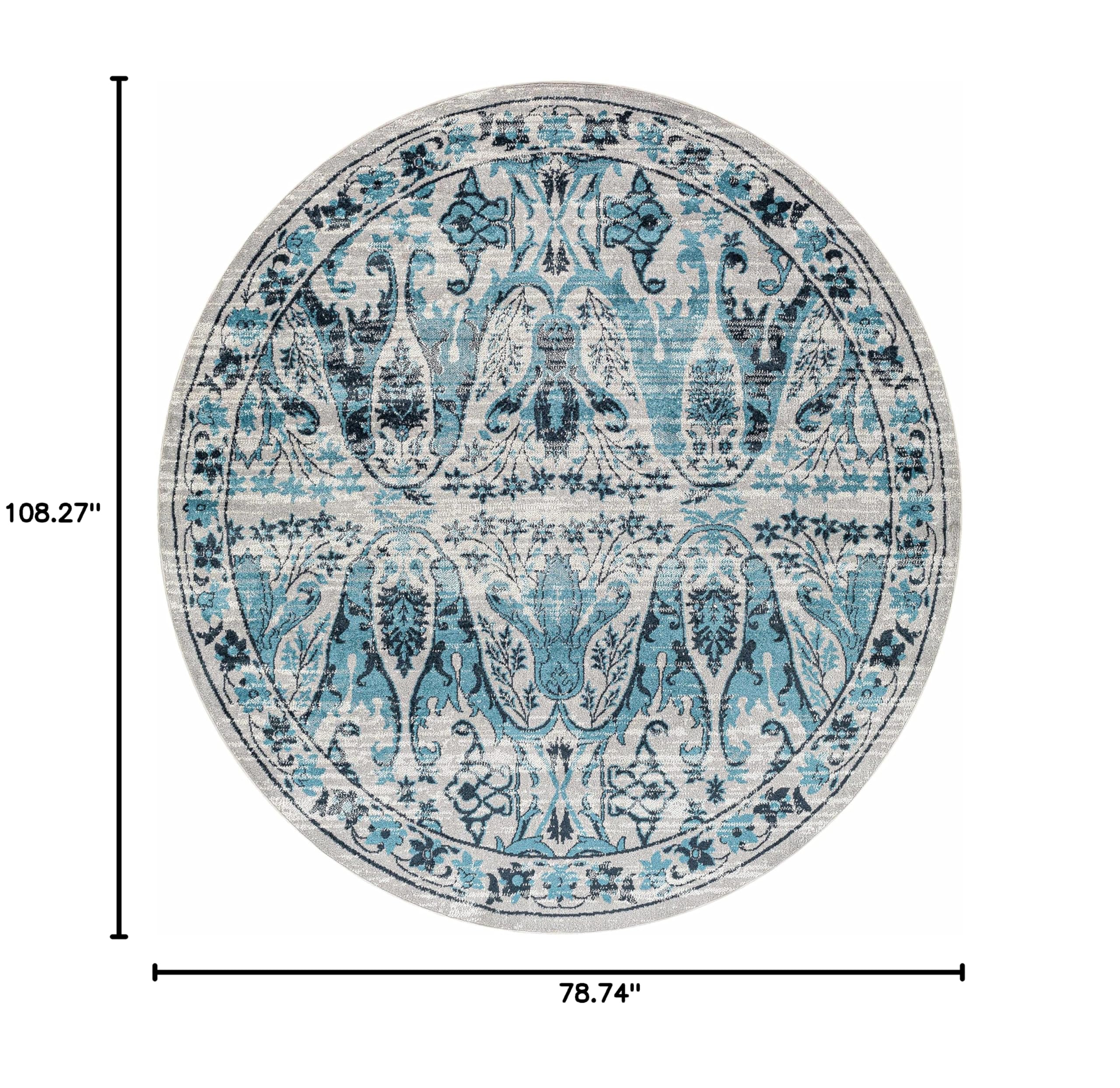Macalaya Machine Washable Area Rug - Blue & Gray - 6'7