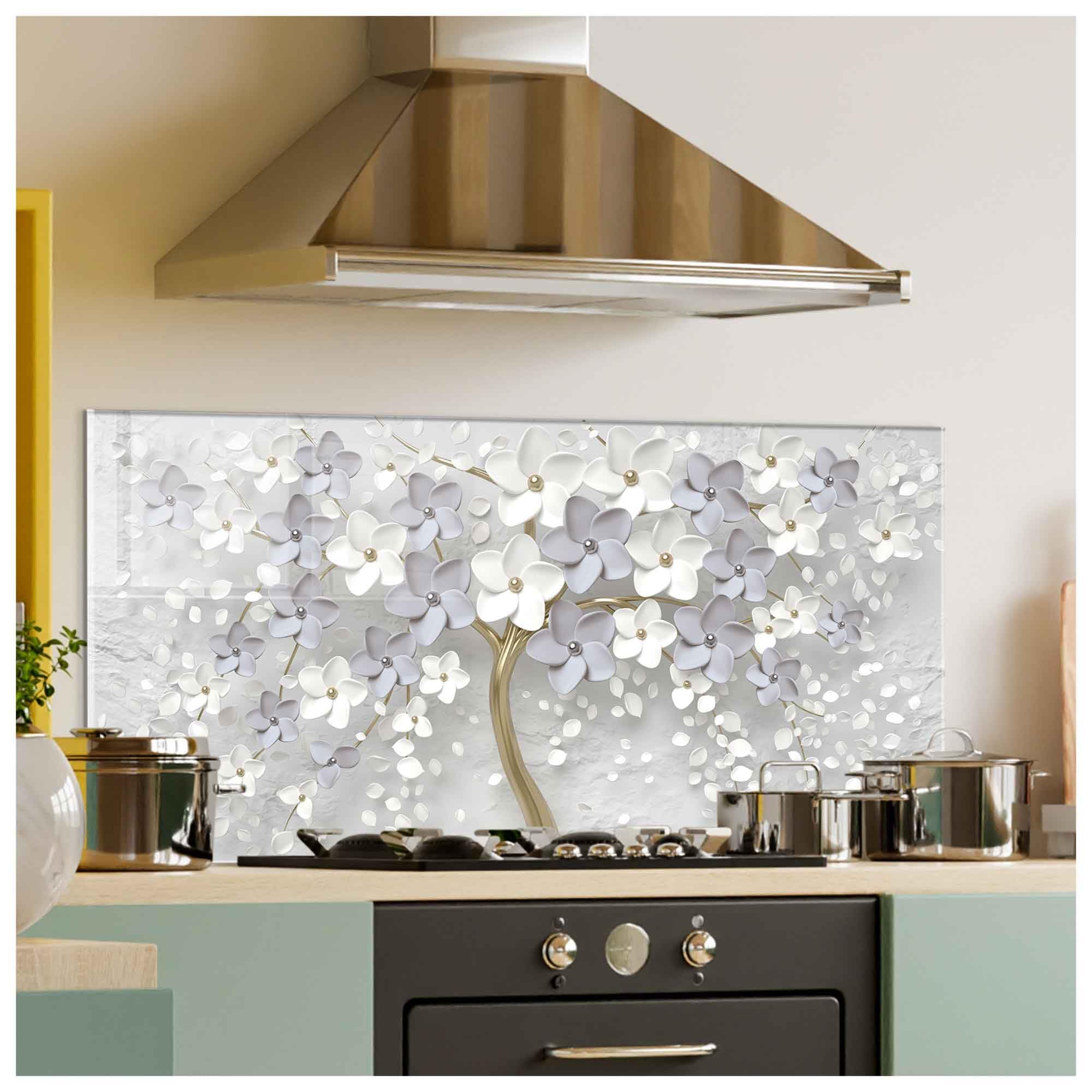 Tempered Glass Kitchen Backsplash - 36x30