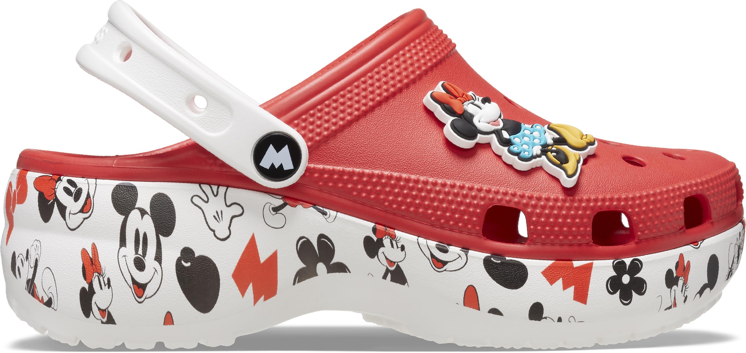 Crocs Women's Disney Minnie Mouse Classic Platform Clogs - Comfortable Slip-On Shoes for Casual Wear, Nursing, and Outdoor Activities