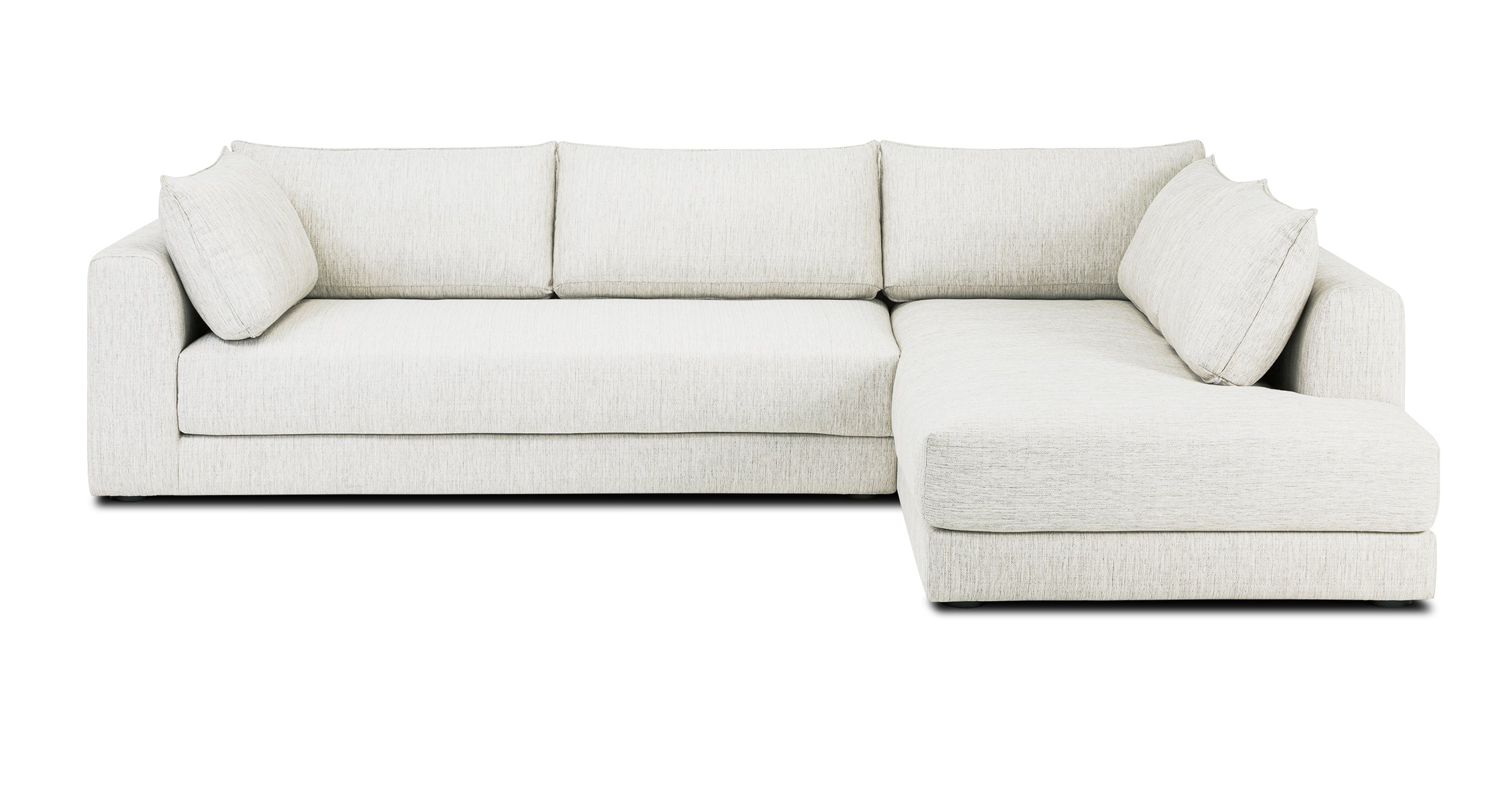 Modern Marcel Right Facing Corner Sectional Sofa - L-Shaped Couch with Chaise Lounge for Living Room, Family Room & Home Theater - Comfortable Fabric Upholstery