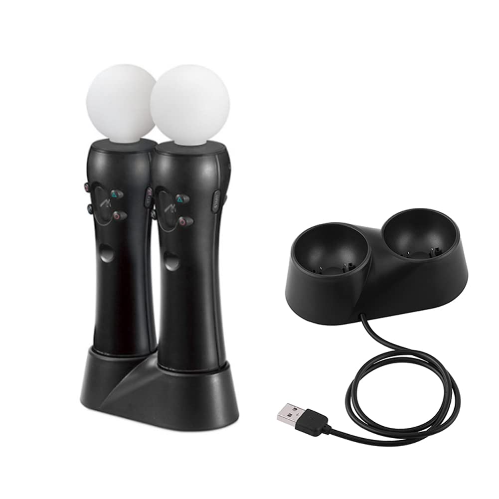 PS4 VR Controller Charger Station - Dual Charging Dock Stand for PlayStation 4 VR Remote Controllers | Fast Charging & LED Indicators | Perfect for Gaming Sessions & VR Entertainment