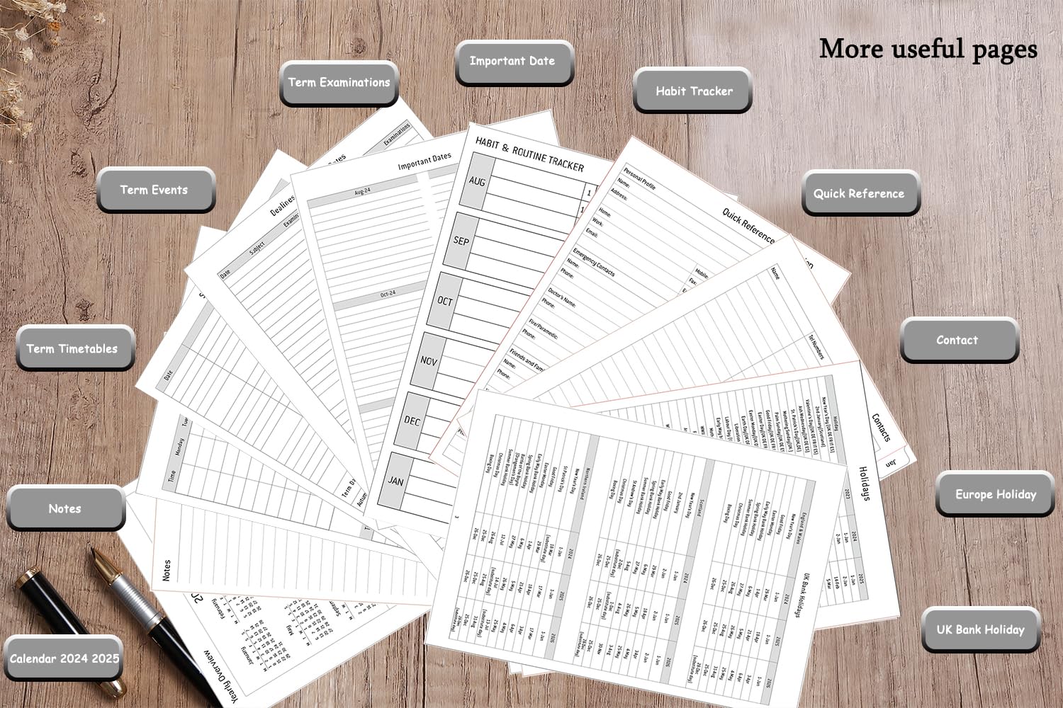 2024-2025 Academic Planner - A5 Weekly & Monthly Organizer with Refillable Pages, Monthly Tabs, Pocket & Pen Loop - Perfect for School, Work & Family Planning (August 2024 - July 2025) | Student Planner, Teacher Diary, Office Productivity Tool, Family Schedule Organizer