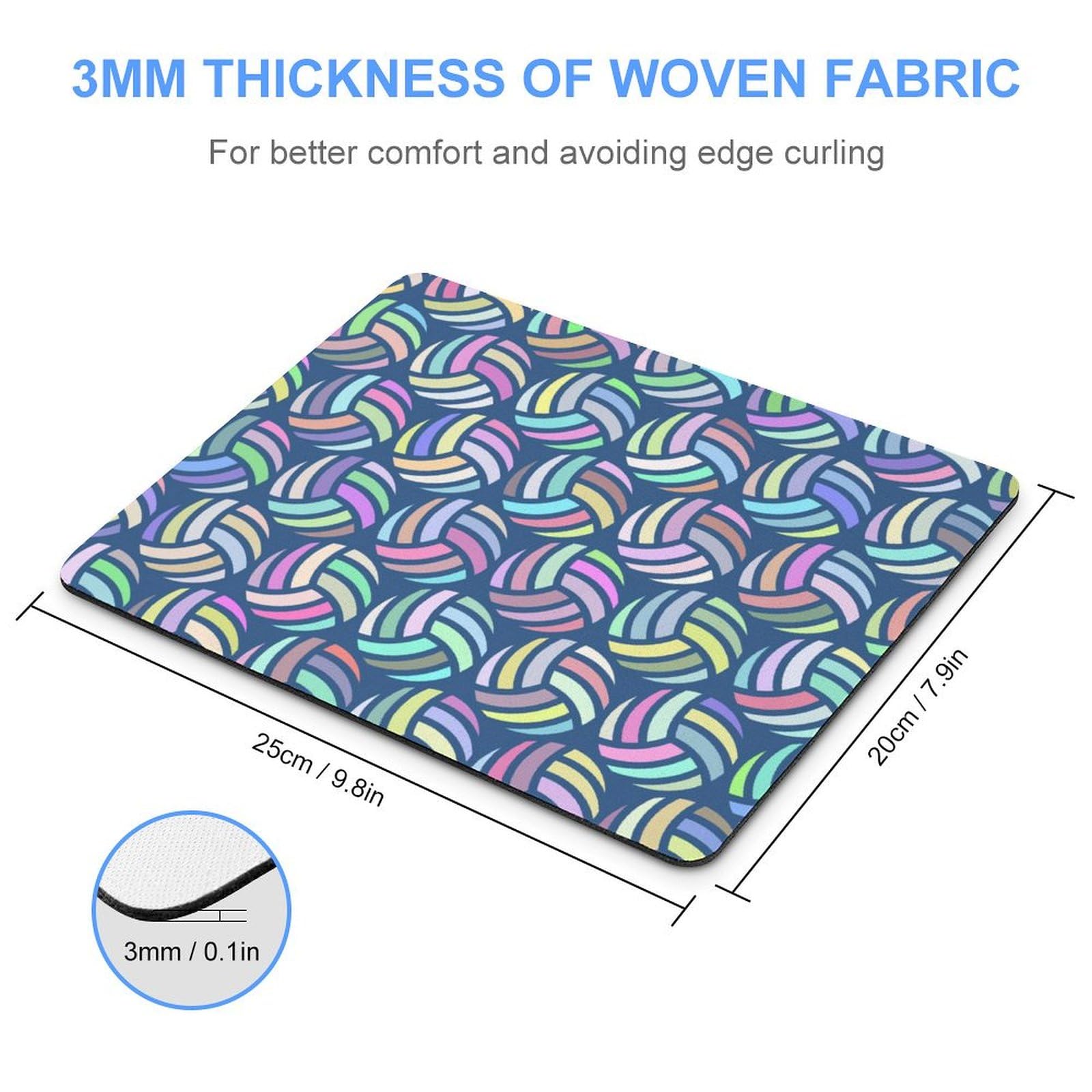 Colorful Volleyball Design Durable Non-Slip Mouse Pad - Waterproof Gaming Mouse Mat for PC & Laptop (20x25cm) - Perfect for Home, Office & Esports Gaming