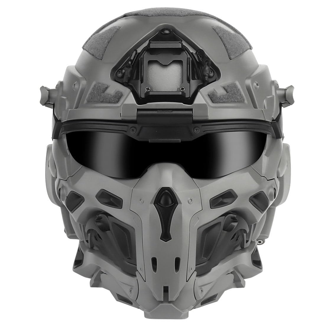 HL-98 Tactical Helmet with Built-in Communication Headset | Military-Grade Protective Gear | Anti-Fog Fan & Replaceable Lens | for Outdoor Sports, Airsoft, Paintball & CS Gaming | Punk Mask for Halloween Cosplay (Black) - Perfect for Tactical Training, Survival Games & Costume Parties