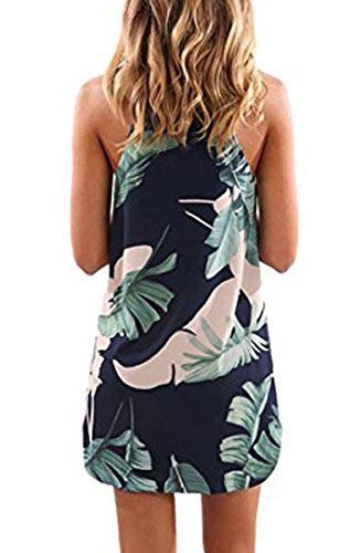 Women's Floral Sleeveless Mini Dress - Summer Beach Halter Neck Casual Sundress for Vacation, Pool Party & Date Night | Fronage