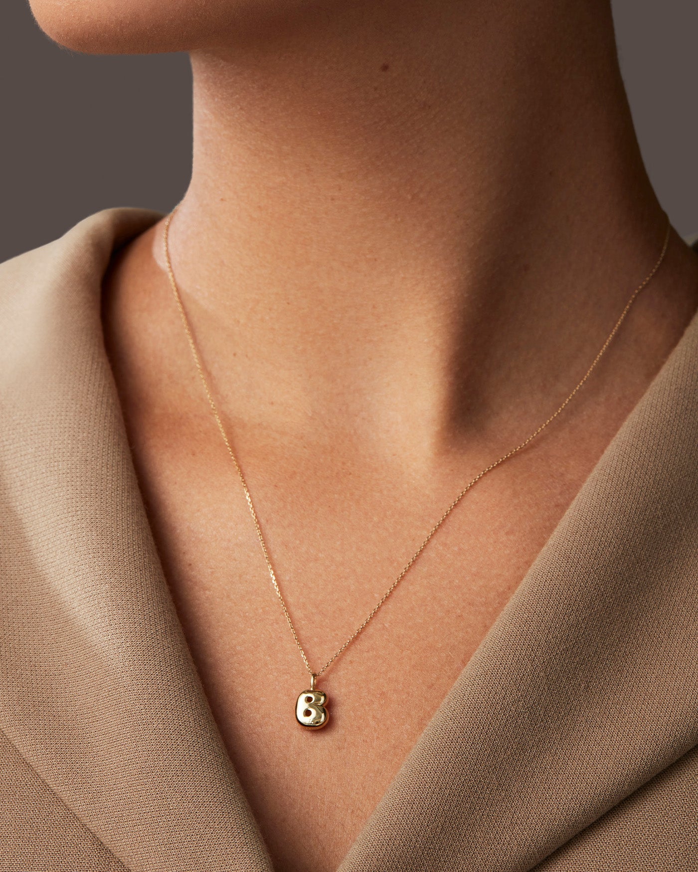 14K Gold Bubble Letter Necklace - Personalized Initial Pendant for Women - Perfect for Birthdays, Anniversaries & Everyday Elegance