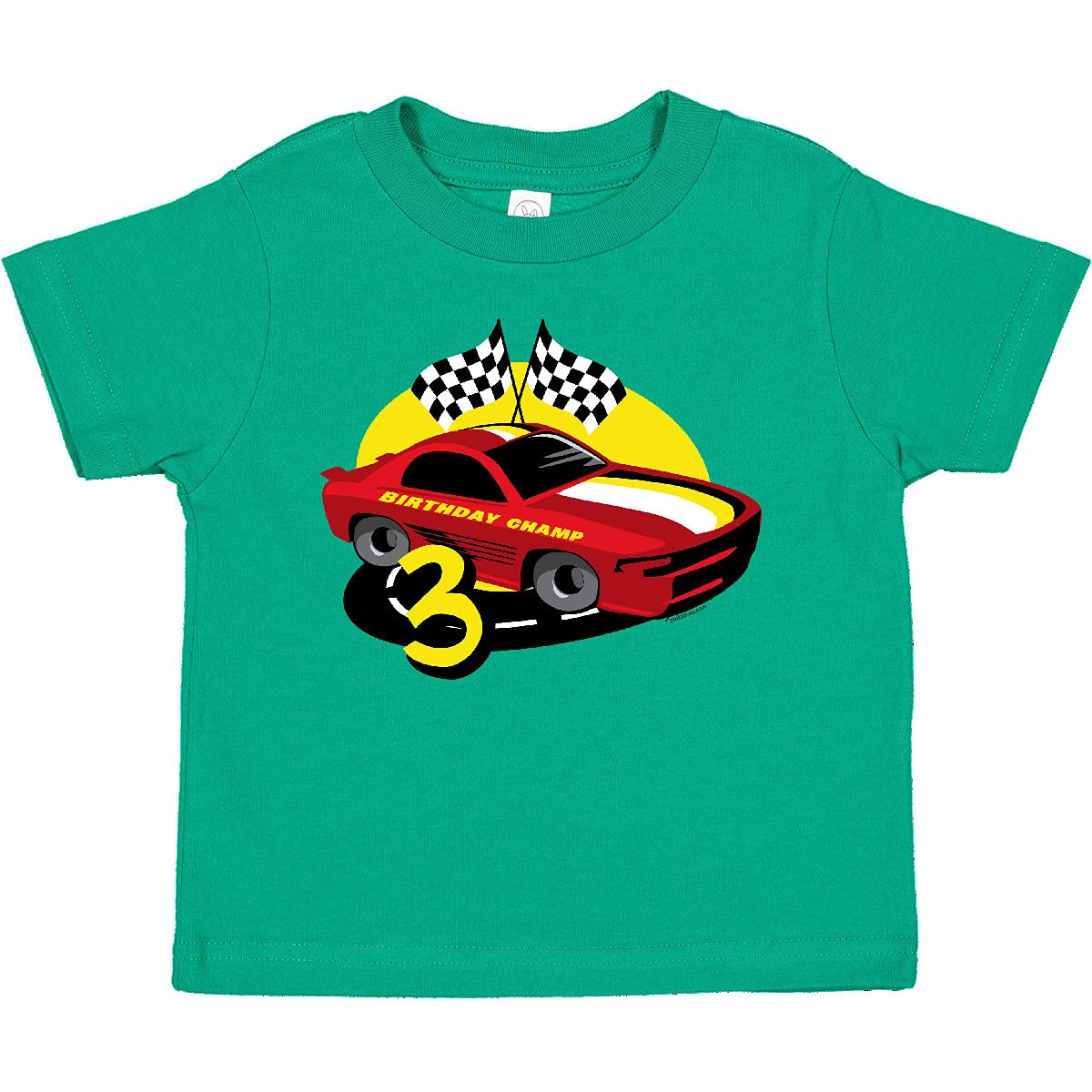 Inktastic Race Car 3rd Birthday Toddler T-Shirt - Fun Toddler Boy Outfit for Birthday Parties & Casual Wear