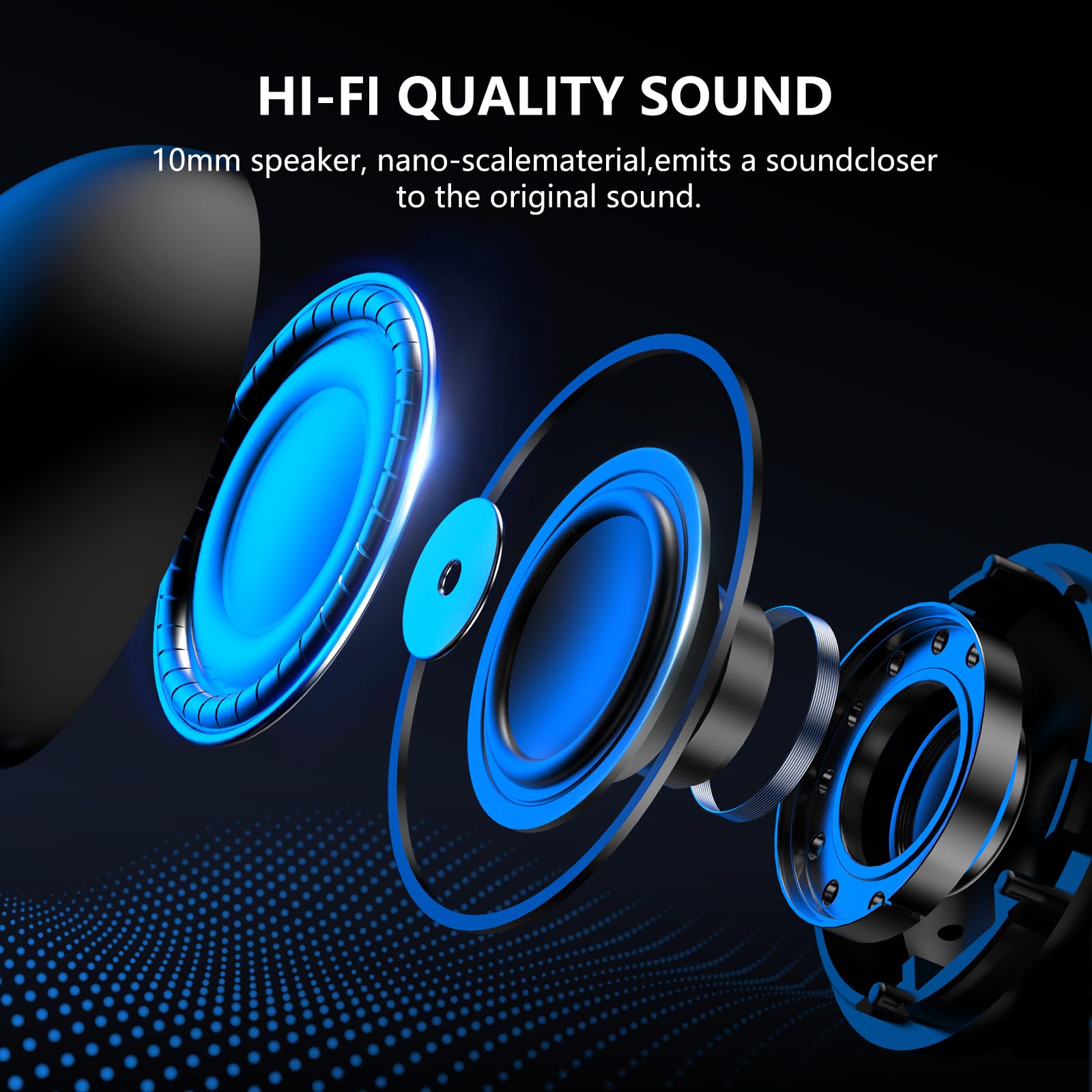 2025 Wireless Bluetooth 5.4 Earbuds with 42H Playtime & Charging Case, IPX6 Waterproof Stereo Earphones for iPhone Android Laptop - Perfect for Sports, Workout, Running & Gym (Black)