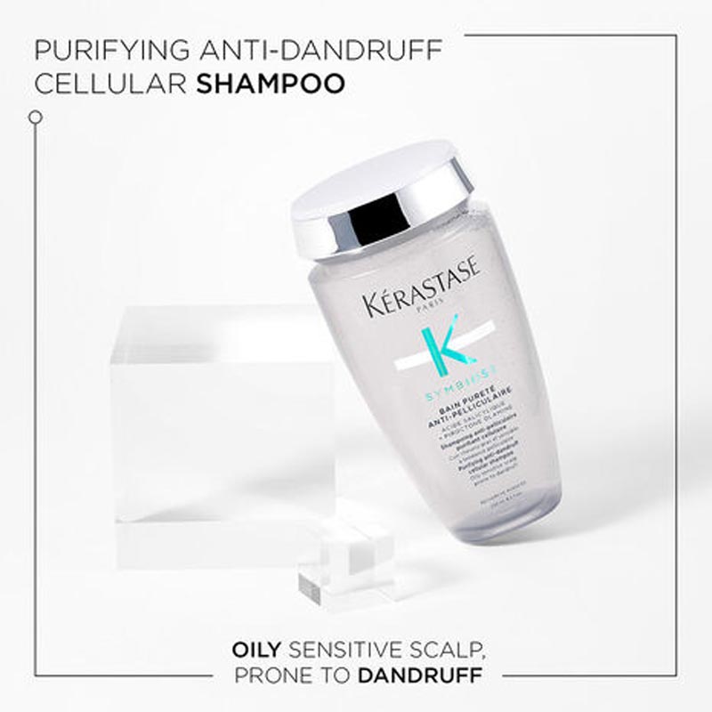 Kérastase Symbiose Purifying Anti-Dandruff Shampoo for Oily & Sensitive Scalp - Cellular Treatment for Flaky, Itchy Scalp | Daily Use for Healthy Hair Care