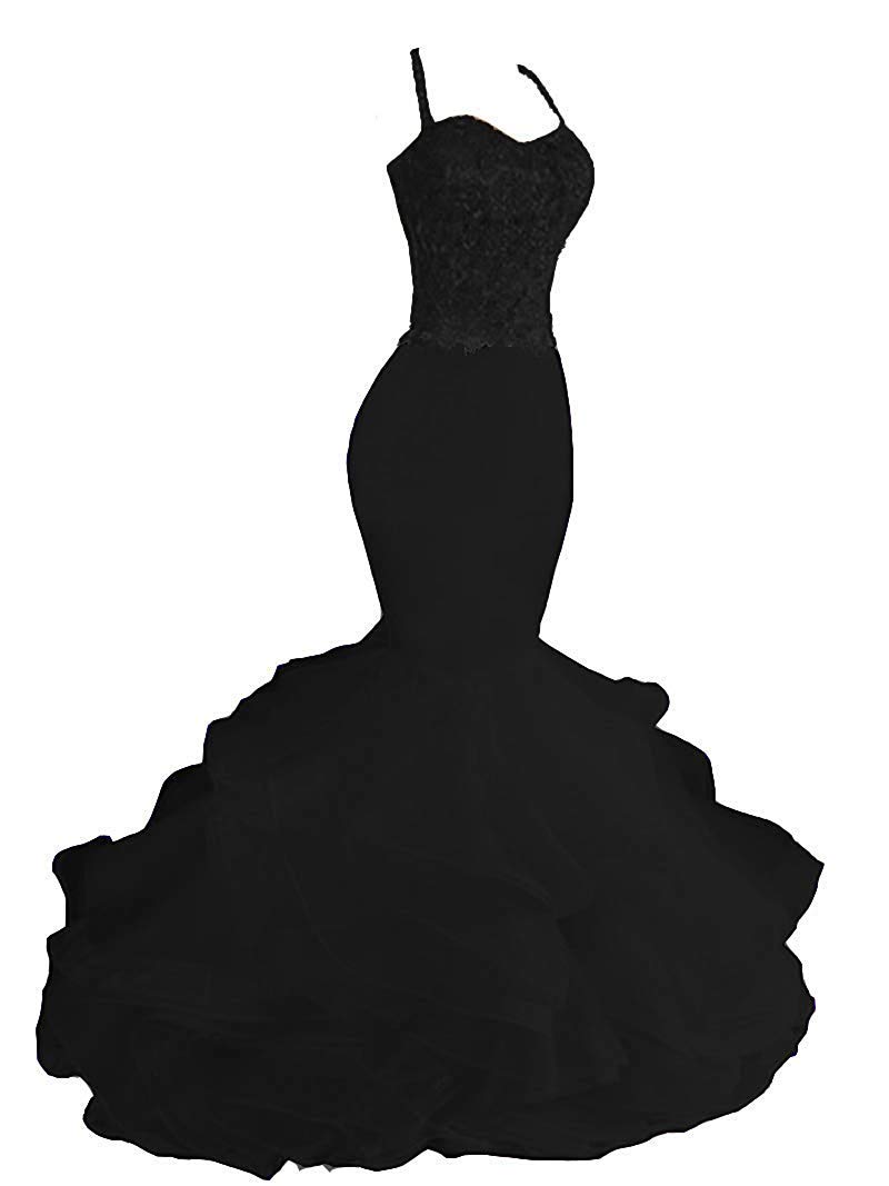 Elegant Black Plus Size 20W Beaded Lace Mermaid Evening Dress with Ruffles - Perfect for Prom, Formal Events & Special Occasions