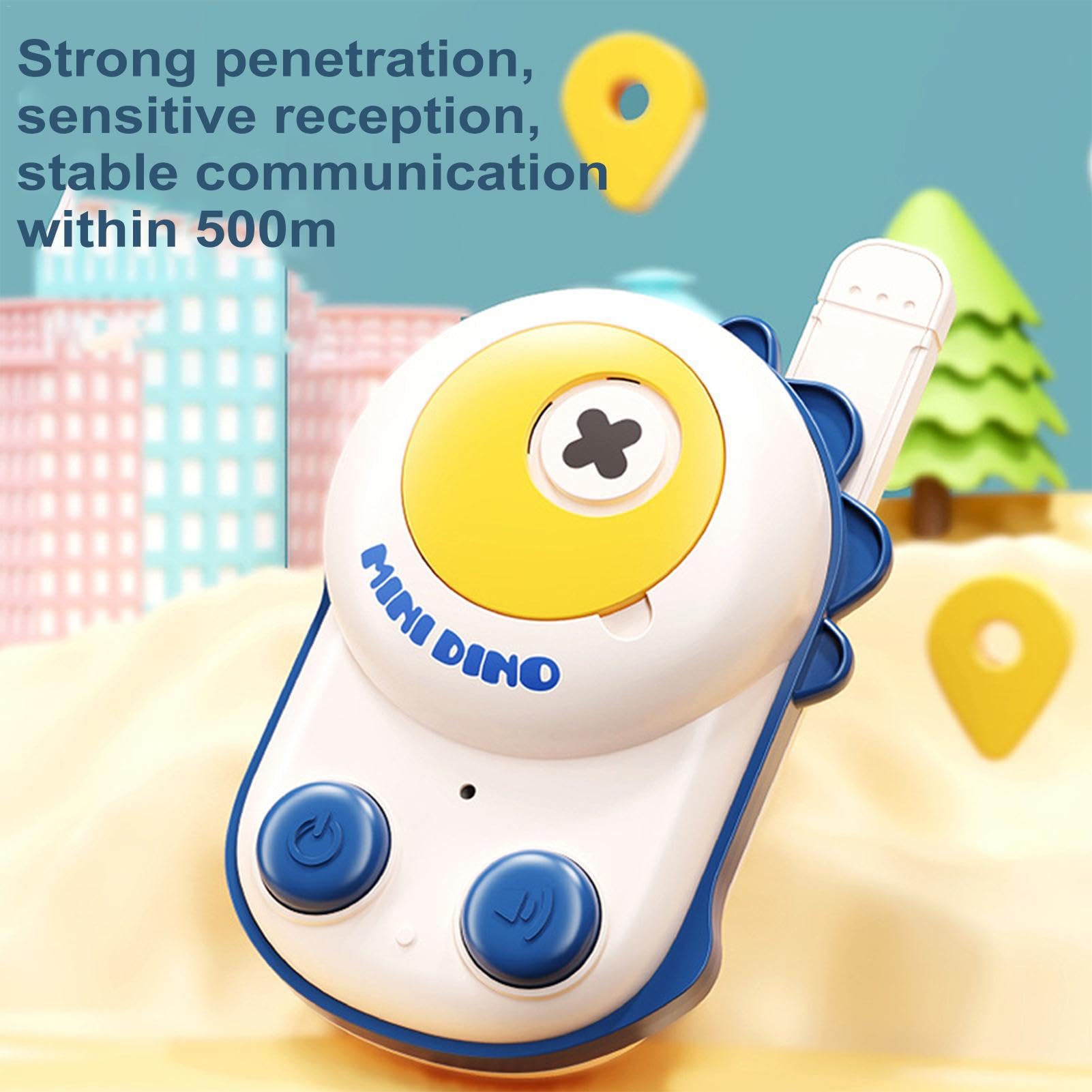 Xiixuuj Dinosaur Walkie Talkies for Kids - Rechargeable 2-Way Radios with 2 Pack, Portable Outdoor Toys for Boys & Girls - Perfect for Camping, Hiking and Backyard Adventures