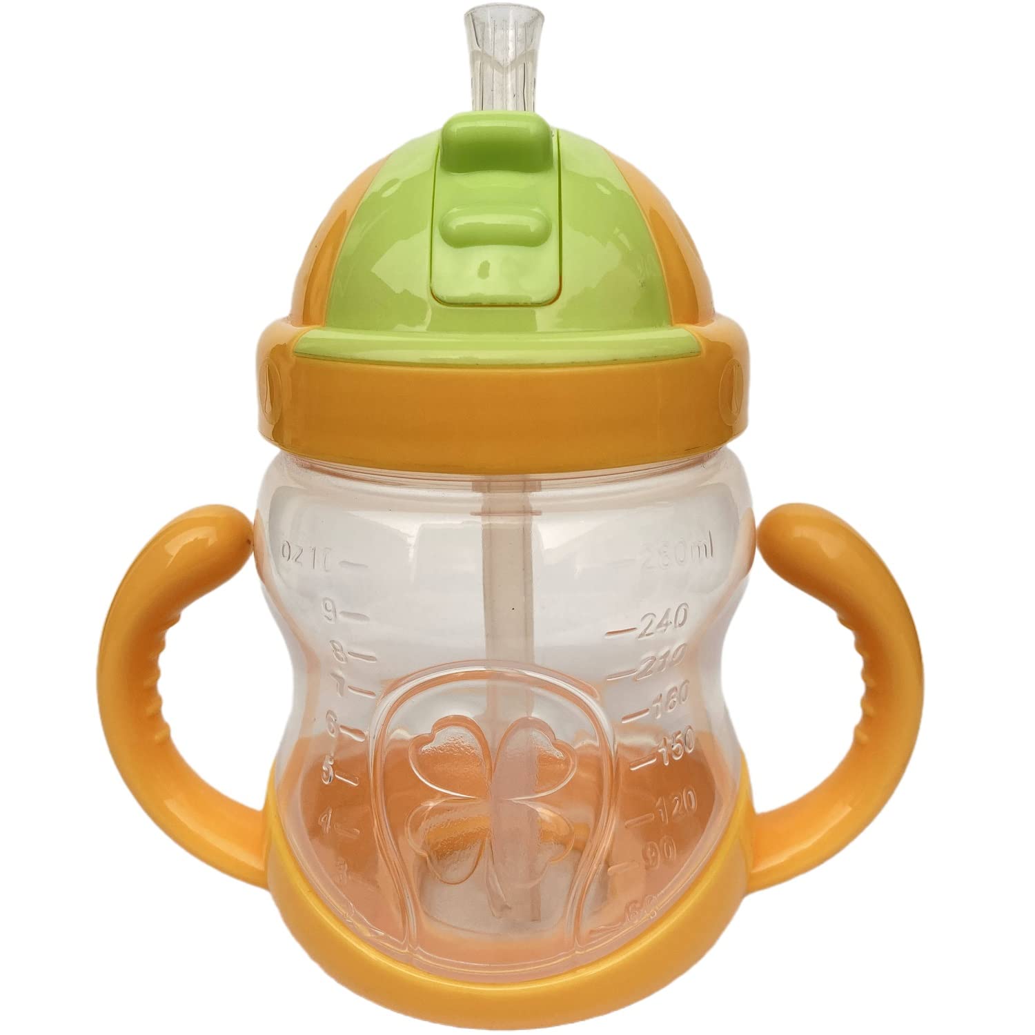 NIRVA 280ml Baby Sippy Cup with Straw - BPA-Free Spill-Proof Toddler Drinking Cup in Yellow with Cute Animal Design - Perfect for Travel, Daycare & Learning Independent Drinking