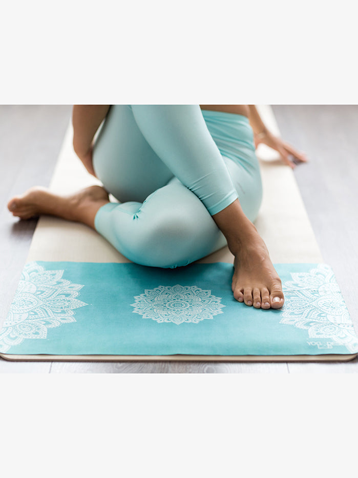 Yoga Design Lab Mandala Turquoise Hand Towel - Ultra Absorbent & Eco-Friendly for Yoga, Gym & Travel