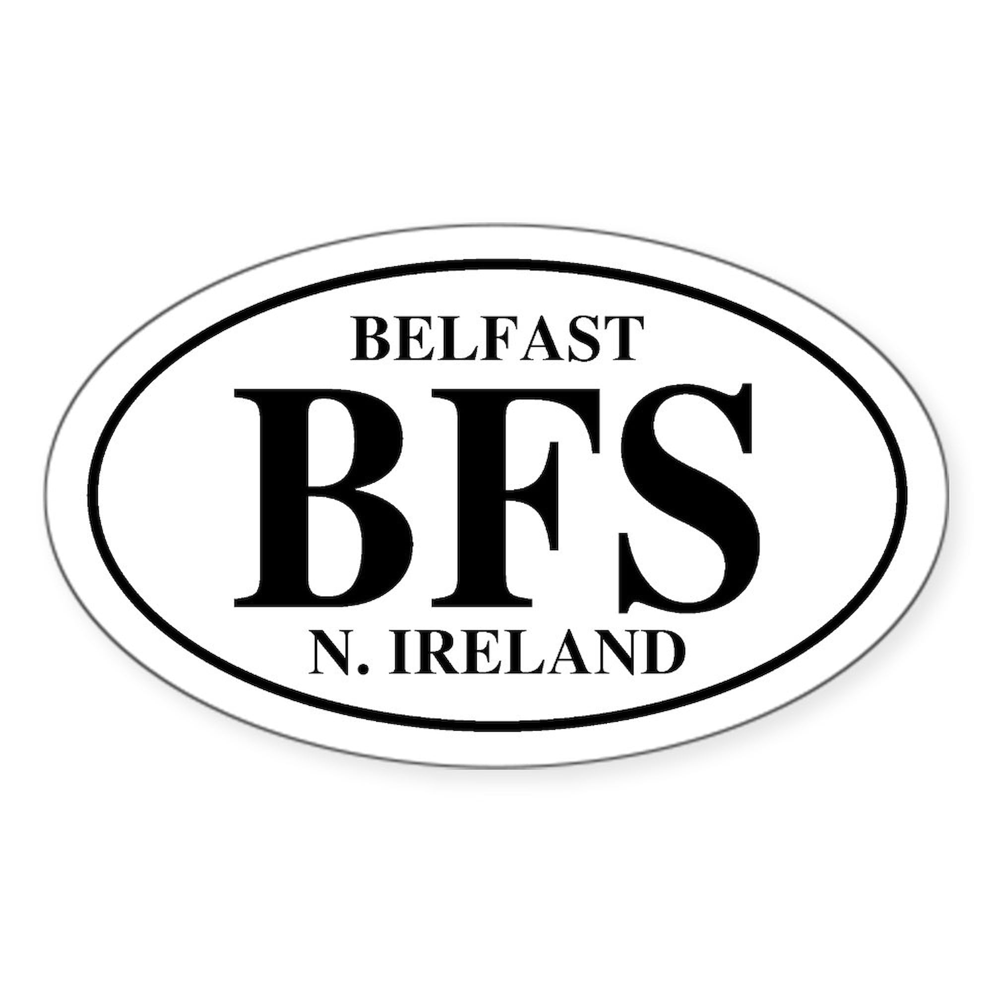 Belfast Northern Ireland Oval Sticker - Waterproof Vinyl Car Bumper Decal for Cars, Laptops, Windows | Travel Souvenir, Irish Pride Gift, Vehicle Decoration