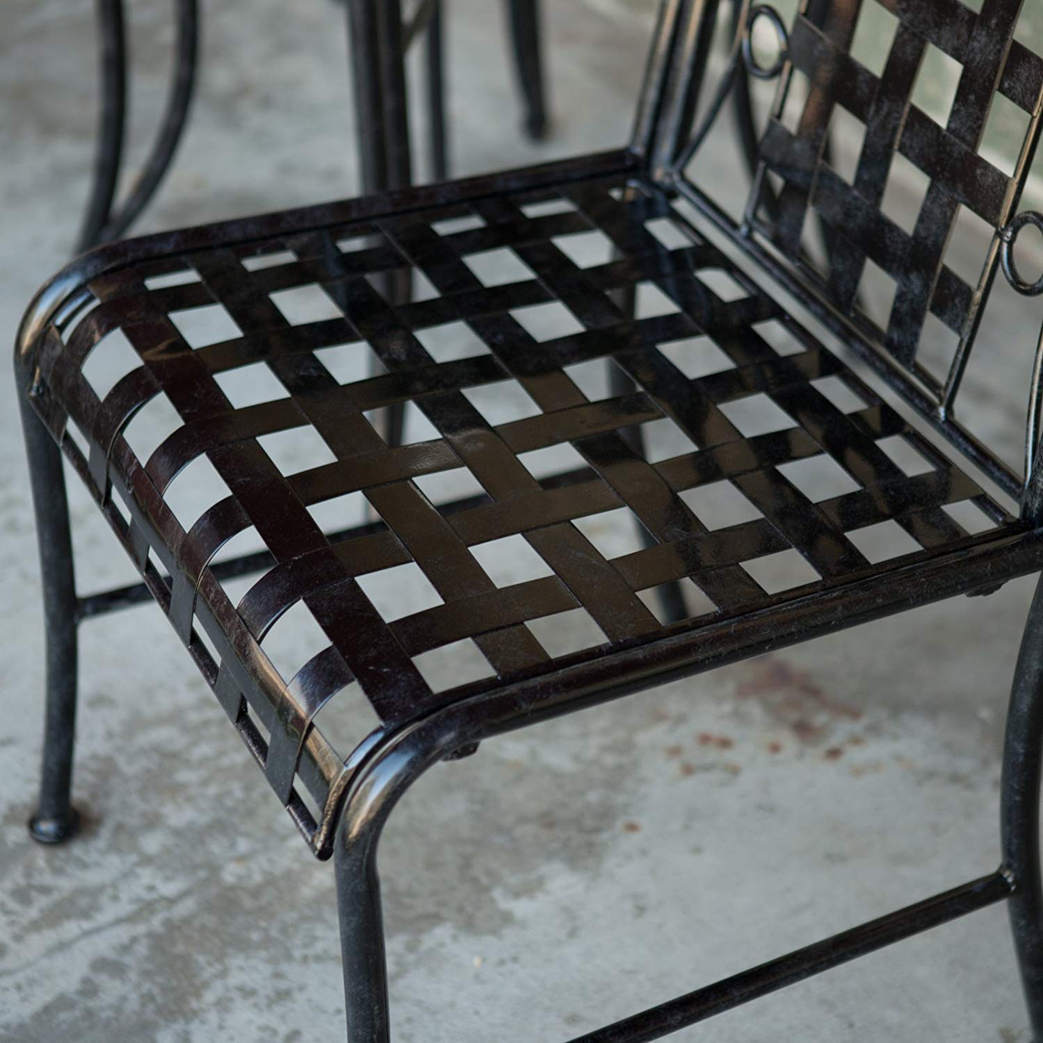 Premium 3-Piece Mandalay Iron Bistro Set - Outdoor Patio Dining Table and Chairs for Garden, Balcony & Backyard Decor