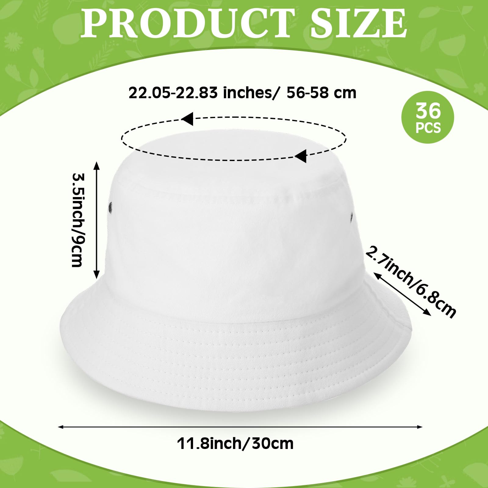 Xtinmee 36 Pcs Washed Cotton Bucket Hats - Bulk Packable Unisex Lightweight Summer Sun Hats for Women & Men | Perfect for Travel, Beach, Outdoor Activities & Fashion Accessories
