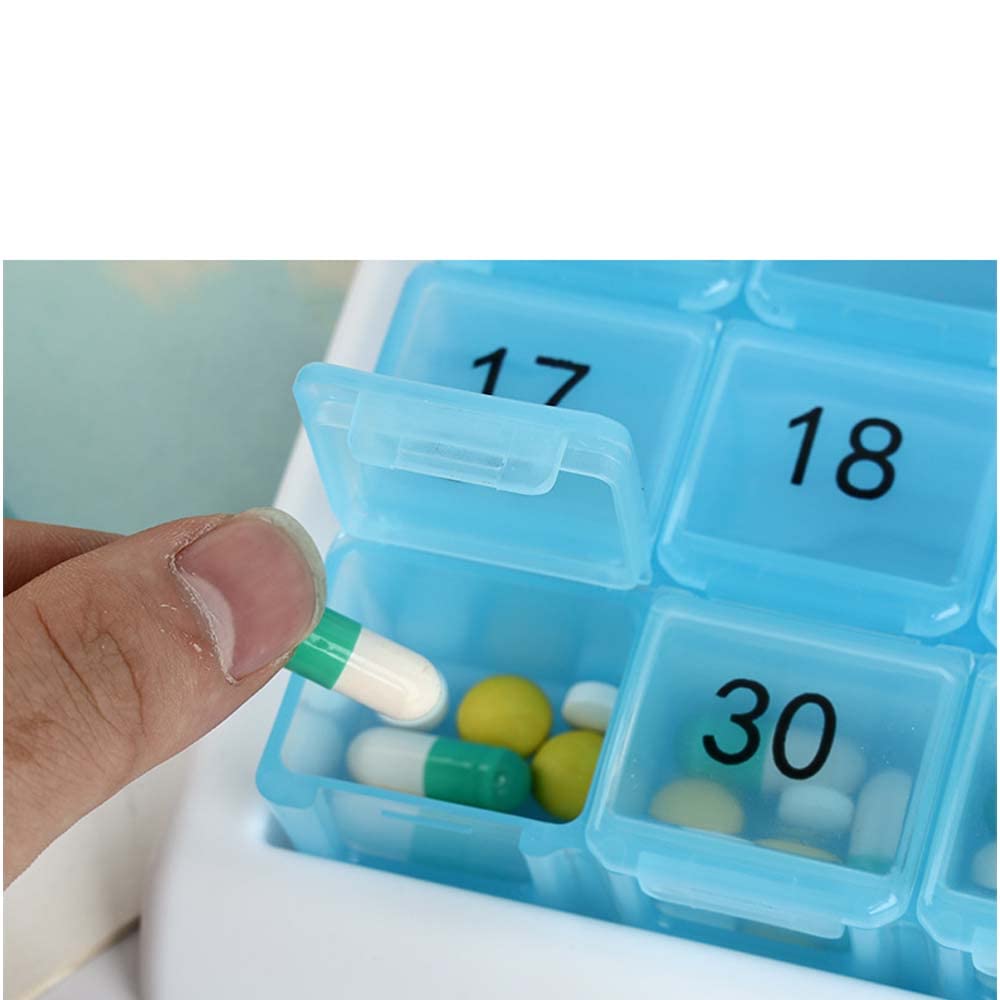 31-Day Portable Pill Organizer - Dust-Proof Monthly Medicine Box with Removable Compartments | Perfect for Travel, Home & Daily Medication Management