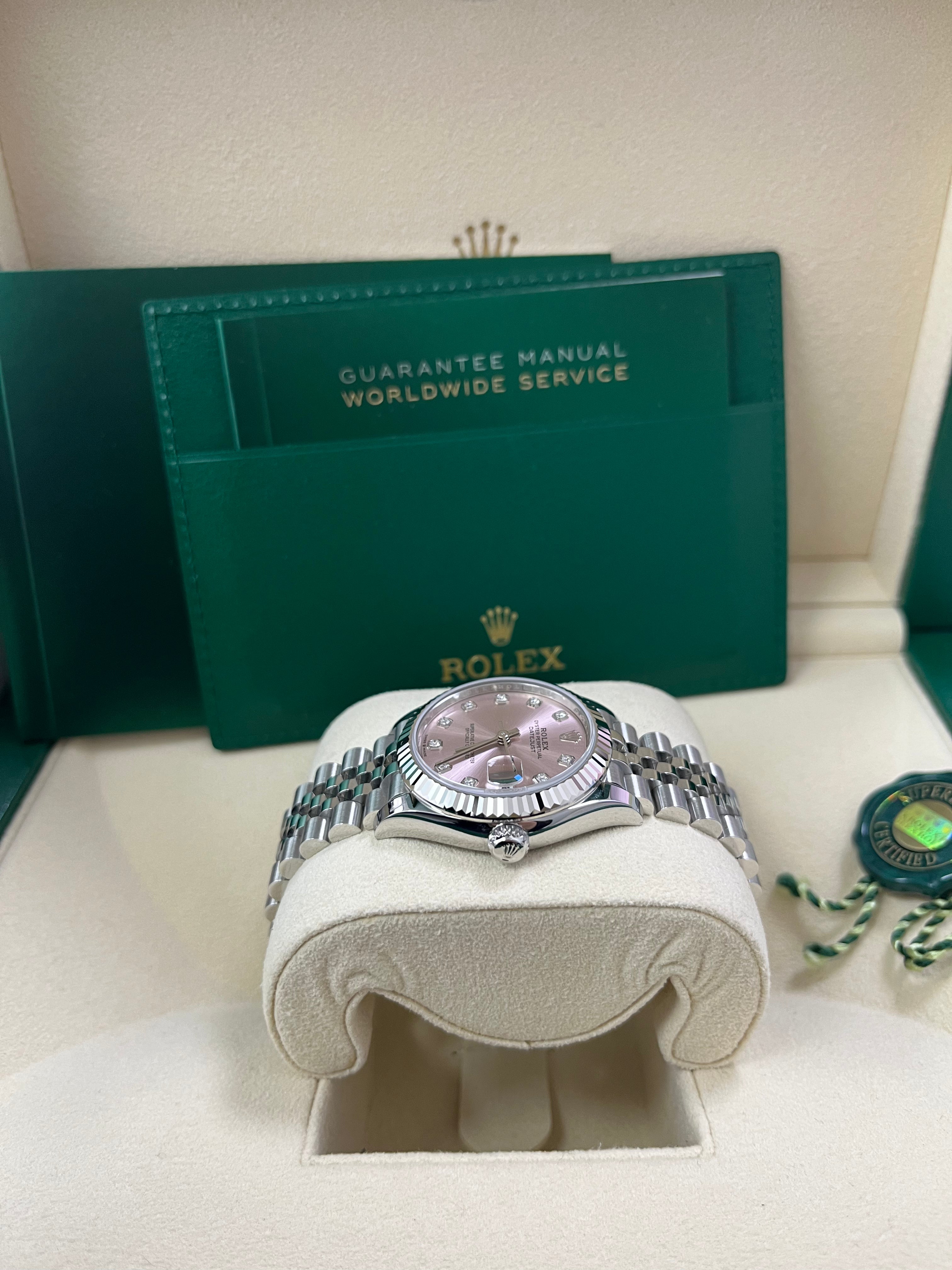 Rolex Datejust 31mm Women's Watch - Fluted Bezel, Pink Diamond Dial, Jubilee Bracelet (Model 278274) | Luxury Timepiece for Special Occasions, Business Meetings & Gift Giving