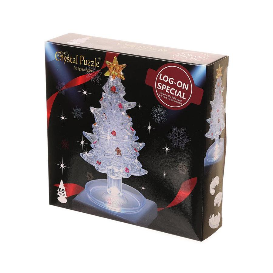3D Crystal Puzzle Christmas Tree with LED Lights - Fun Holiday Decoration & Brain Teaser for Adults & Kids - Perfect for Christmas Decor, Gifts & Family Game Night