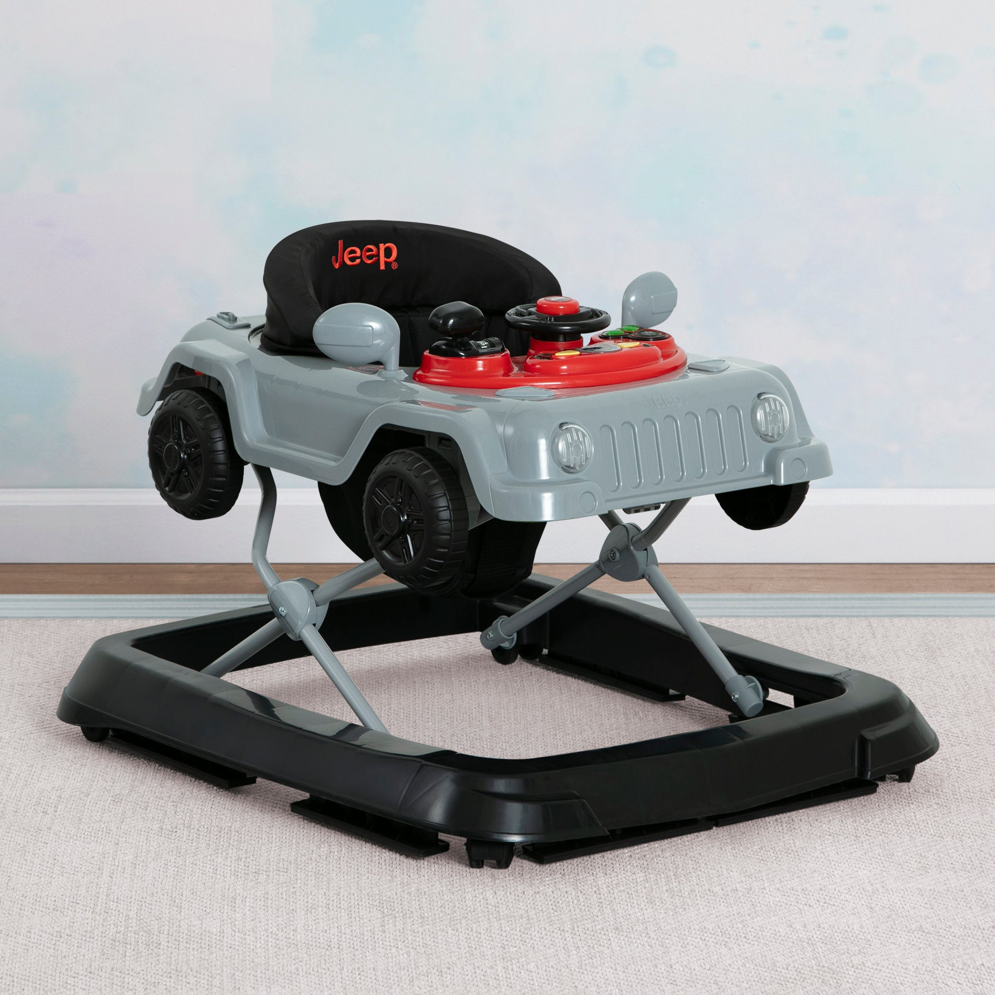 Jeep® Classic Wrangler Activity Walker for Babies - Sturdy 3-Wheel Design with Adjustable Height | Perfect for Indoor & Outdoor First Steps, Learning to Walk, and Toddler Playtime