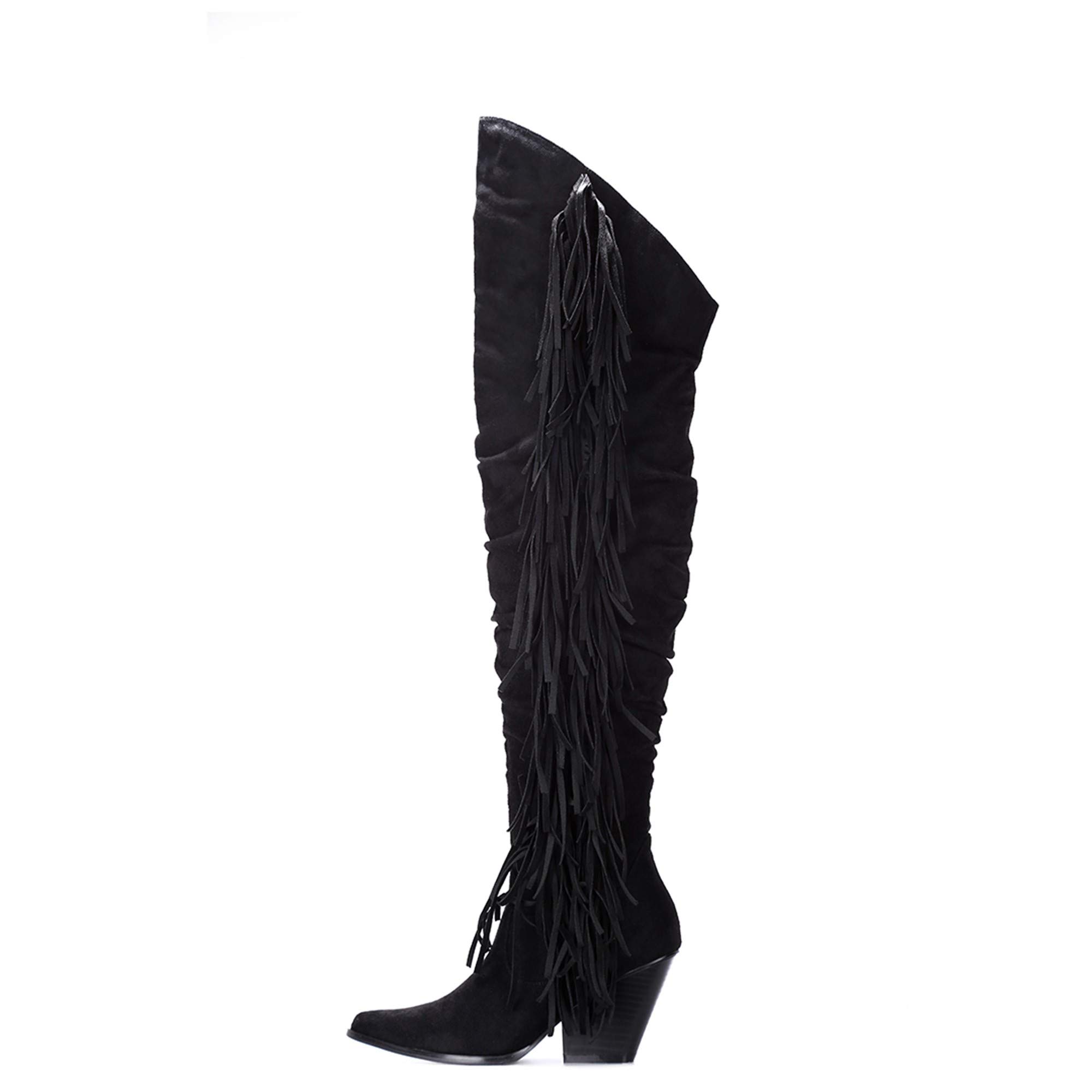 Cape Robbin Gabanna Women's Over The Knee Cowboy Boots - Western Cowgirl Boots with Fringe for Fashion & Dress - Perfect for Parties, Rodeos & Country Style Outfits