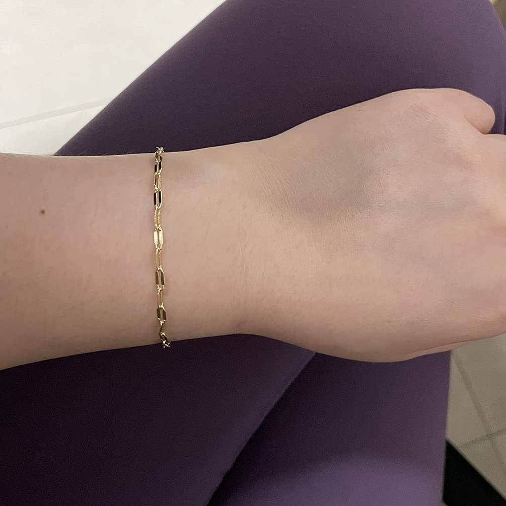 Dainty Gold Chain Bracelet for Women - Simple Layered Chain, Beaded Turquoise, Crystal Bar & Pearl Bracelets with Heart, Karma & Triangle Charms | Perfect for Everyday Wear, Gifts & Special Occasions