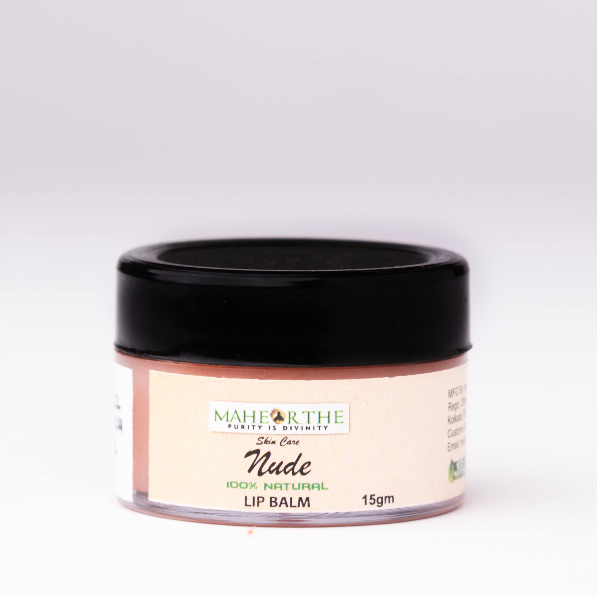 MaheOrthe Nude Lip Balm for Men & Women - 15g Hydrating Moisturizer - Natural Tinted Lip Care for Dry Chapped Lips - Perfect for Daily Use, Makeup Base & On-the-Go Application