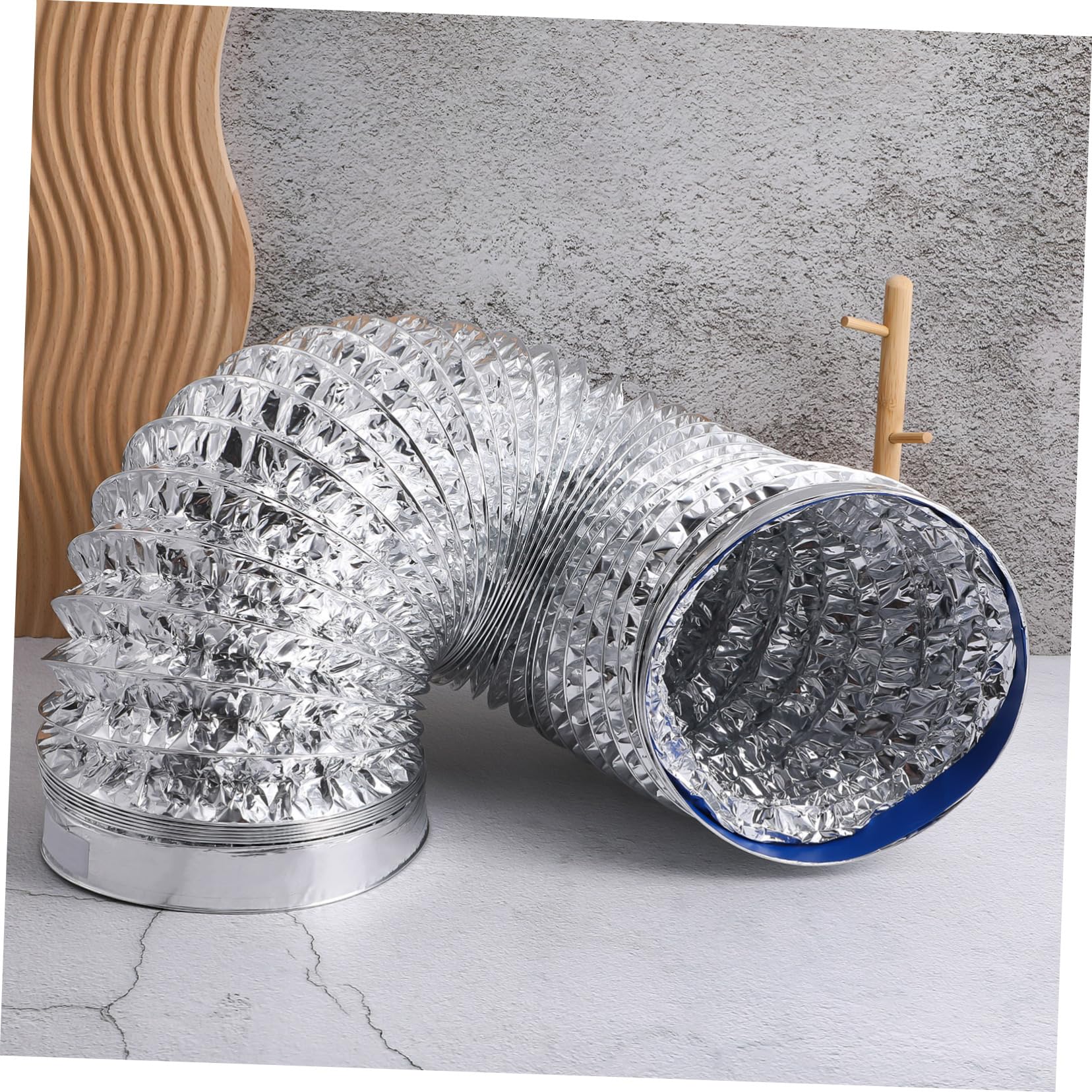 DOITOOL 1.5m Aluminum Flexible Air Duct Hose - 18cm Diameter AC Ventilation Kit for Extractor Fans, Range Hoods, Kitchen & Bathroom Exhaust - Durable & Lightweight for Home & Commercial Use