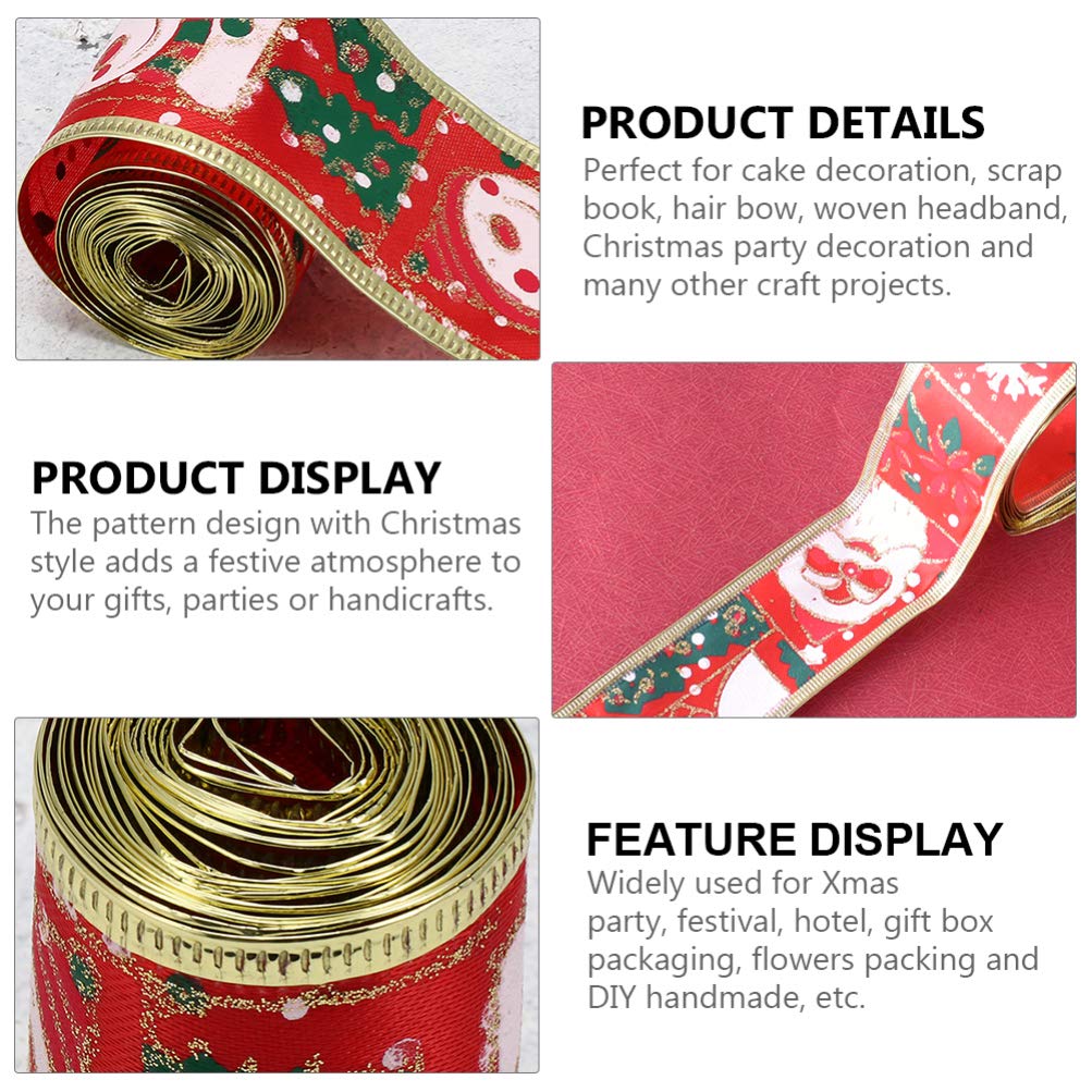 3 Rolls Christmas Wrapping Ribbon - Wired Satin Holiday Ribbon for Gift Wrapping, Wedding Decor, Christmas Tree & Party Decorations (Polyester, 1.5 Inch Wide) - Perfect for Holiday Gifts, DIY Crafts & Festive Home Decor
