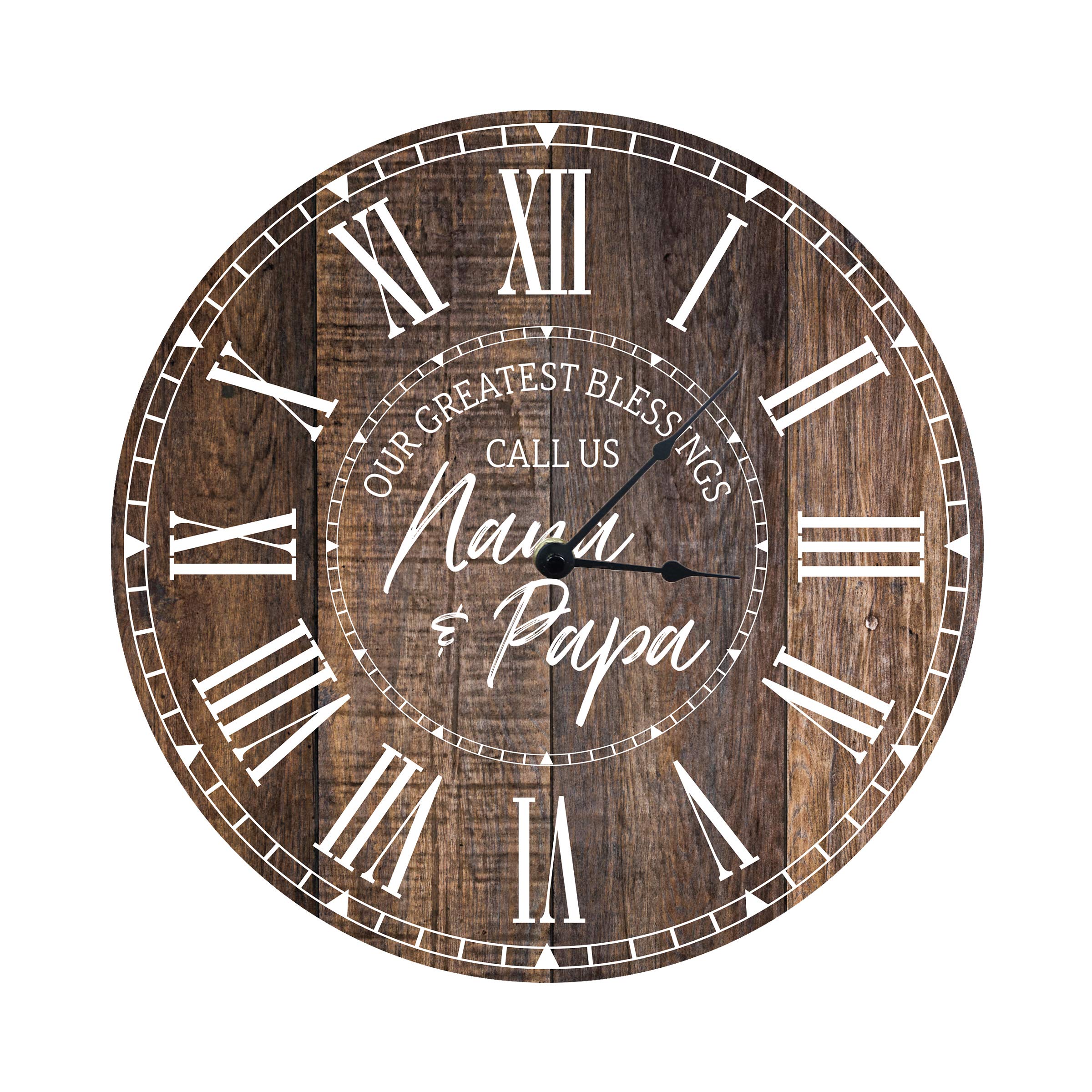 LifeSong Milestones 12 Inch Wooden Anniversary Wall Clock - Lightwood Hanging Clock for Wedding, Parents, Grandparents & Couples - Perfect for Living Room, Dining Room, Bedroom & Family Room Decor