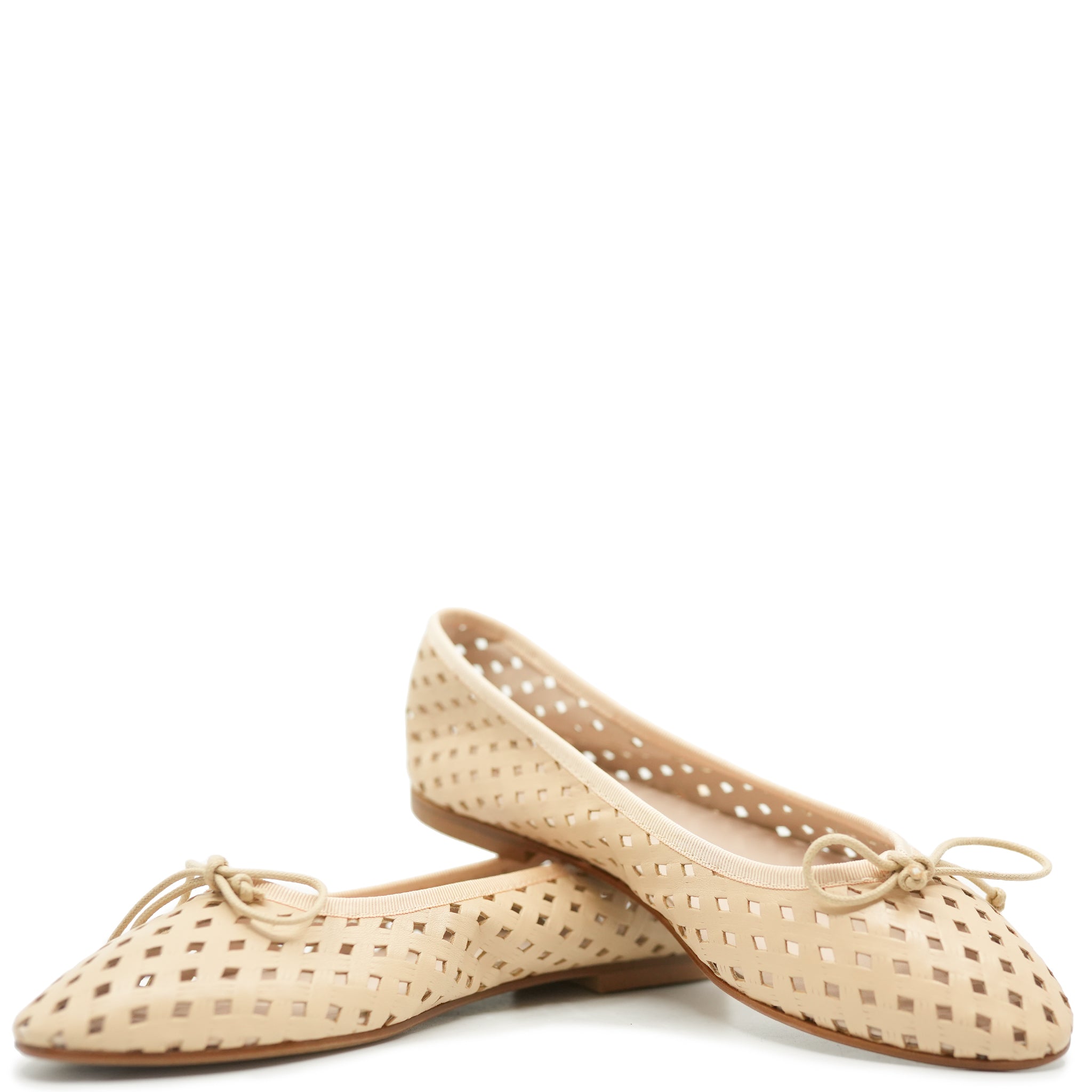 Beberlis Beige Perforated Flat Shoes - Women's Breathable Comfortable Loafers for Casual Wear & Office Outfits
