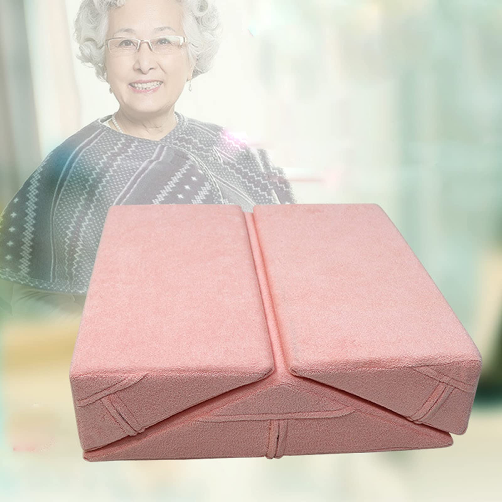 Adjustable Memory Foam Bed Wedge Pillow for Back & Leg Support - Foldable Incline Cushion System for Reading, Sleeping & Post-Surgery Recovery - Pink Orthopedic Pillow (Perfect for Home, Hospital & Office Use)