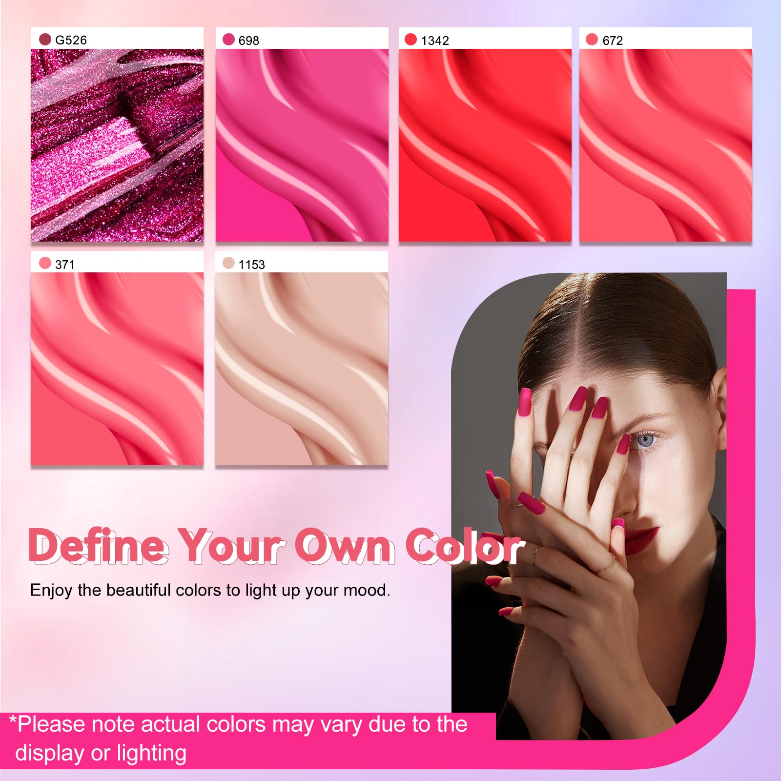 LKE Gel Nail Polish Set - 6 Spring Pastel Colors (Hot Pink, Milky White) | Soak Off UV/LED Gel Polish Kit for DIY & Salon | All Seasons Nail Art Design | Perfect for Home Manicures, Bridal Parties & Gift Giving