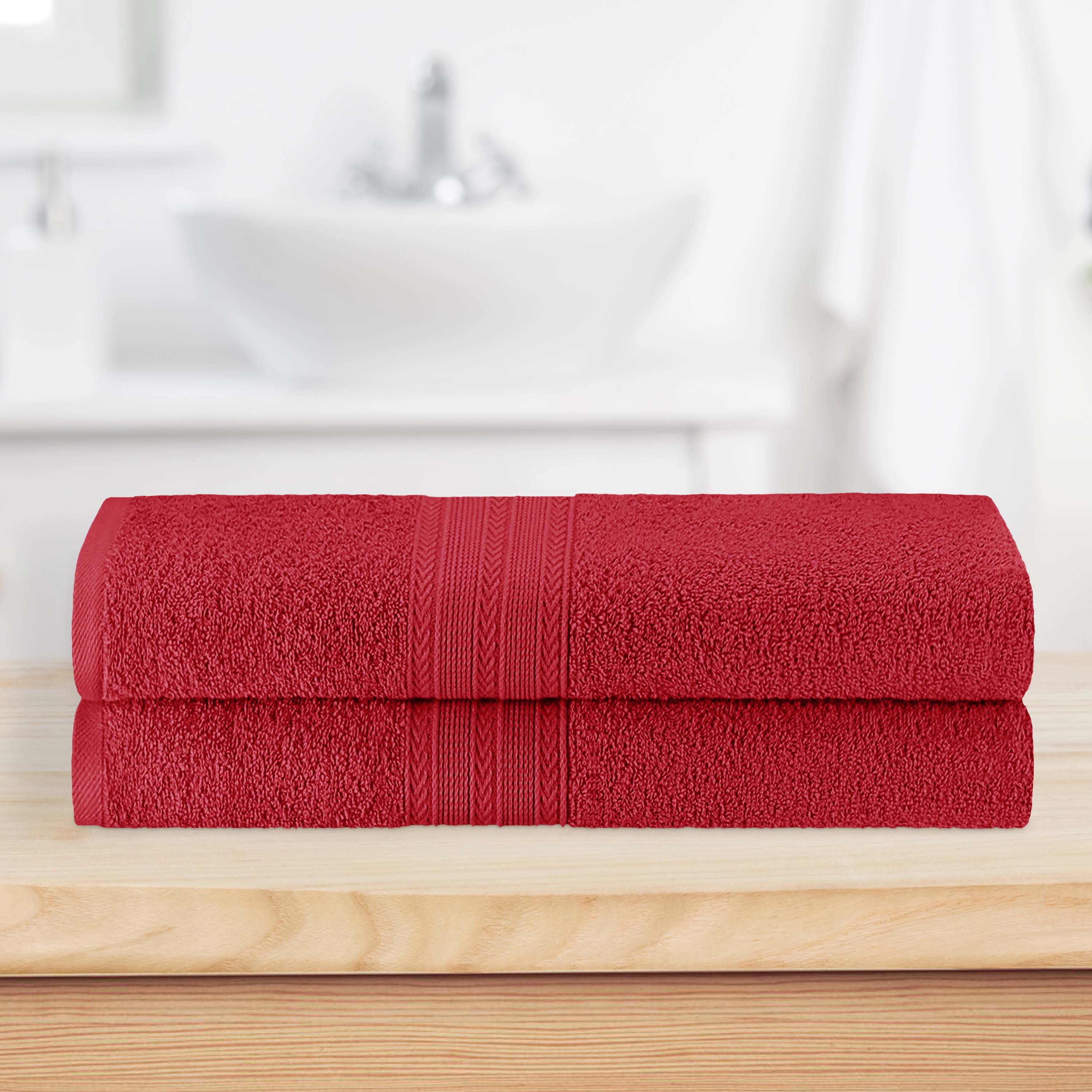 Soft Cotton Eco-Friendly 2-Piece Bath Sheet Towel Set - Ultra Absorbent & Quick Dry for Spa, Beach & Luxury Bathroom