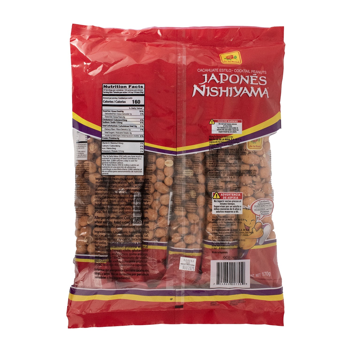 De La Rosa Japanese Peanuts 170g (6-Pack) – Crunchy Snack for Parties, Movie Nights & On-the-Go Munching