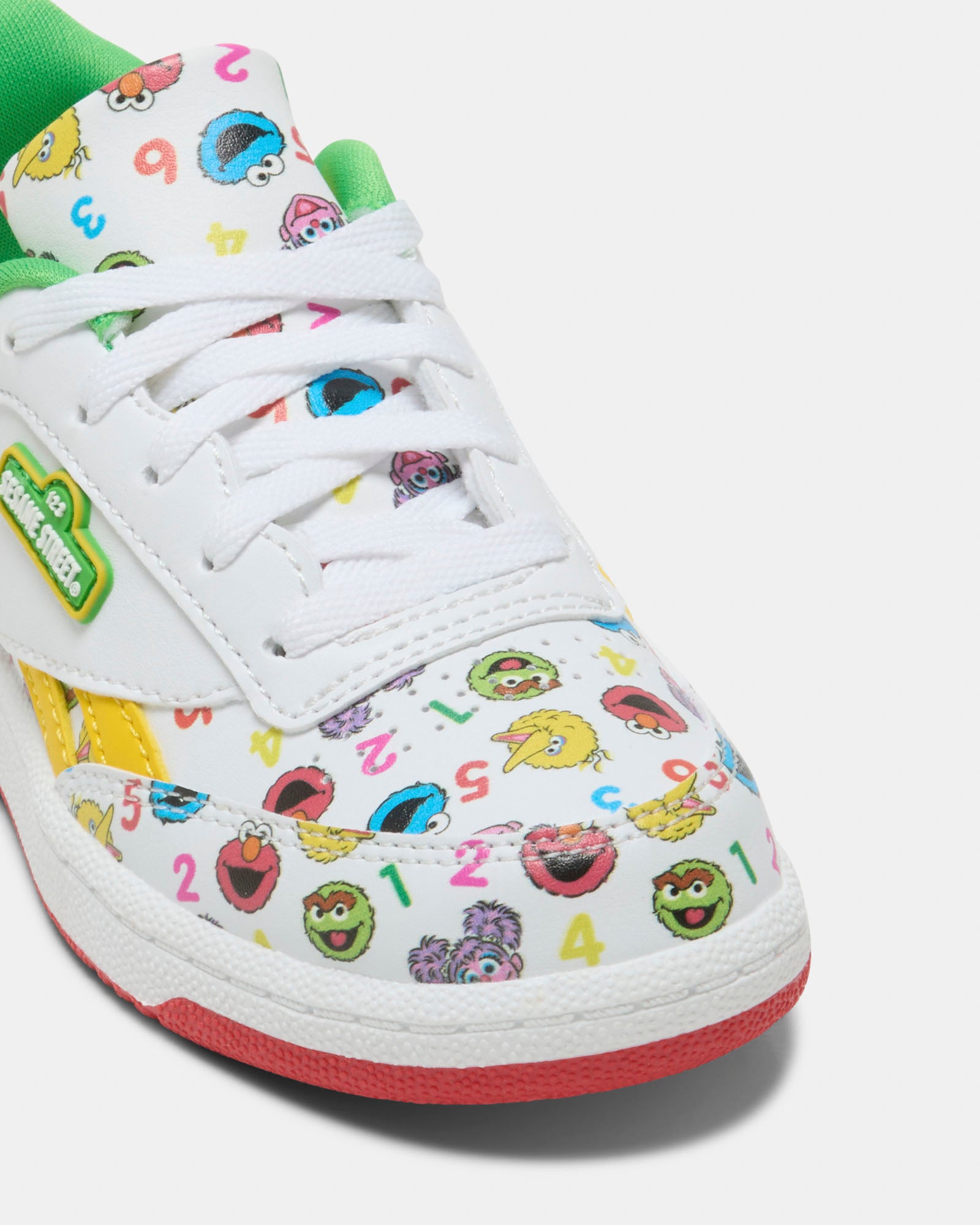 Sesame Street Club C Revenge Sneakers - White, Green & Yellow Colorway | Comfortable & Stylish Kids Shoes for School, Play & Everyday Wear
