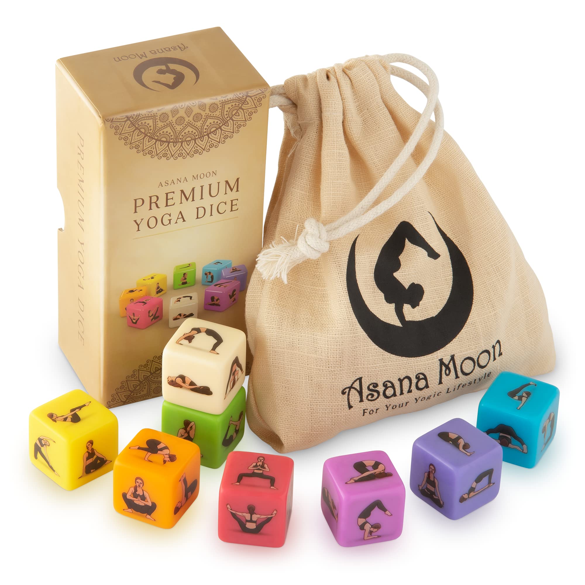 Yoga Dice Set - Unique Yoga Gifts for Women & Yoga Lovers - Perfect Yoga Accessories for Teachers & Yogis - Great Gift Idea for Yoga Instructors - Ideal for Yoga Classes, Home Practice & Meditation Sessions