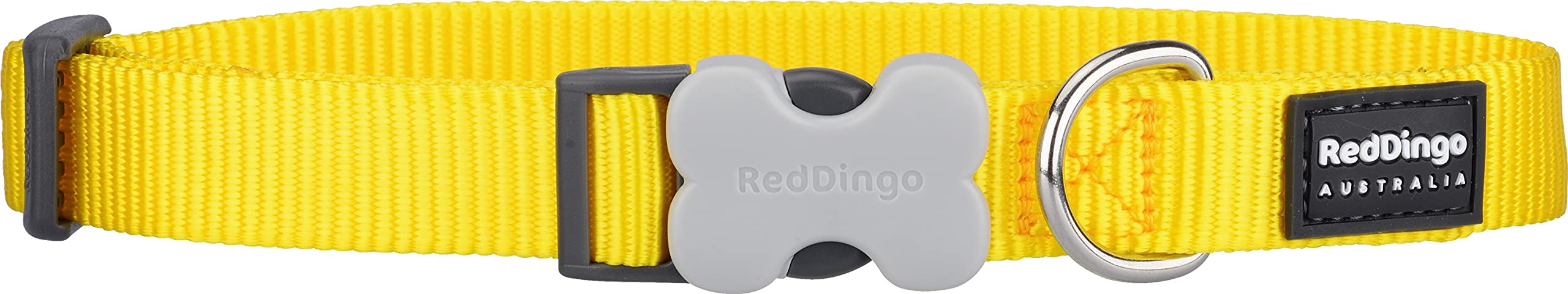 Red Dingo Classic Adjustable Dog Collar for Large Dogs - Bright Yellow Pet Collar for Walking, Training & Outdoor Adventures