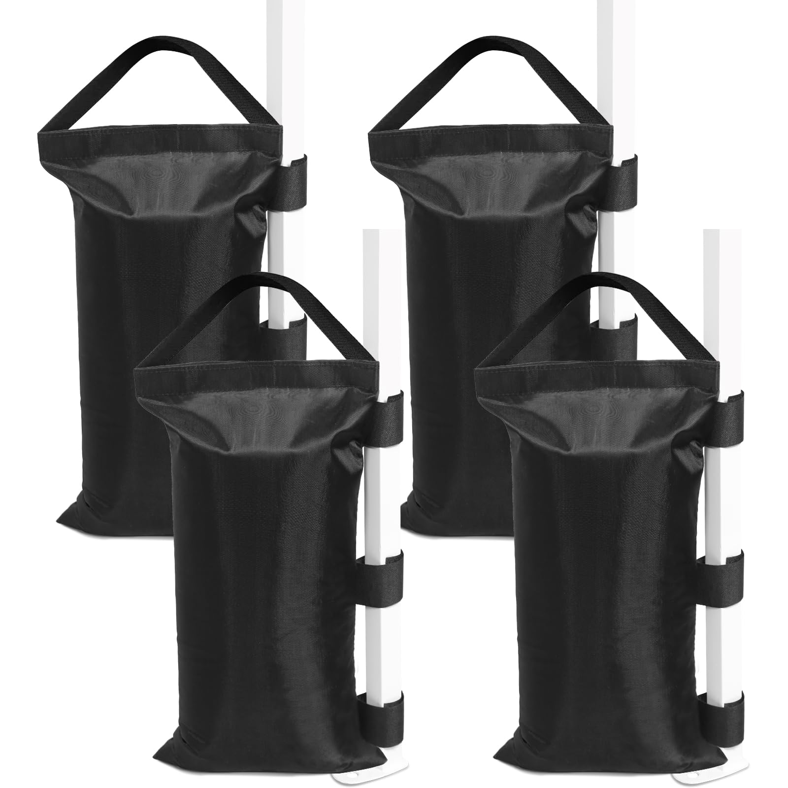 EAGLE PEAK Heavy-Duty Instant Canopy Sand Bags 4-Pack - Weighted Anchor Kit for Pop Up Tents, Gazebos & Canopies | Windproof & Waterproof | Perfect for Camping, Beach, Outdoor Events & Backyard Parties (Black, Sand Not Included)