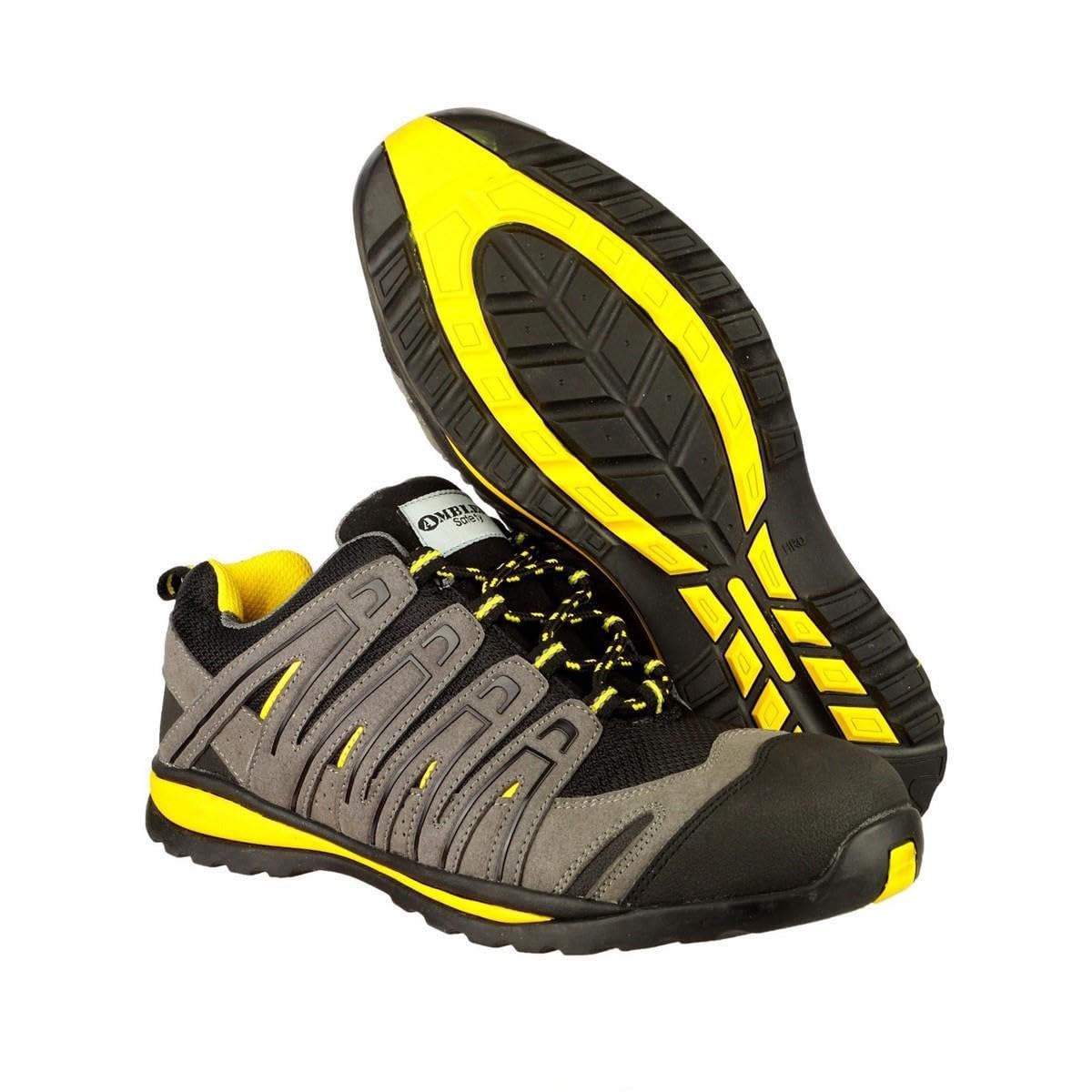 Men's FS42C Safety Sneakers - Black Mesh Work Shoes, UK Size 11 (EU 46, US 12) - Slip Resistant & Breathable for Construction, Warehouse & Industrial Work