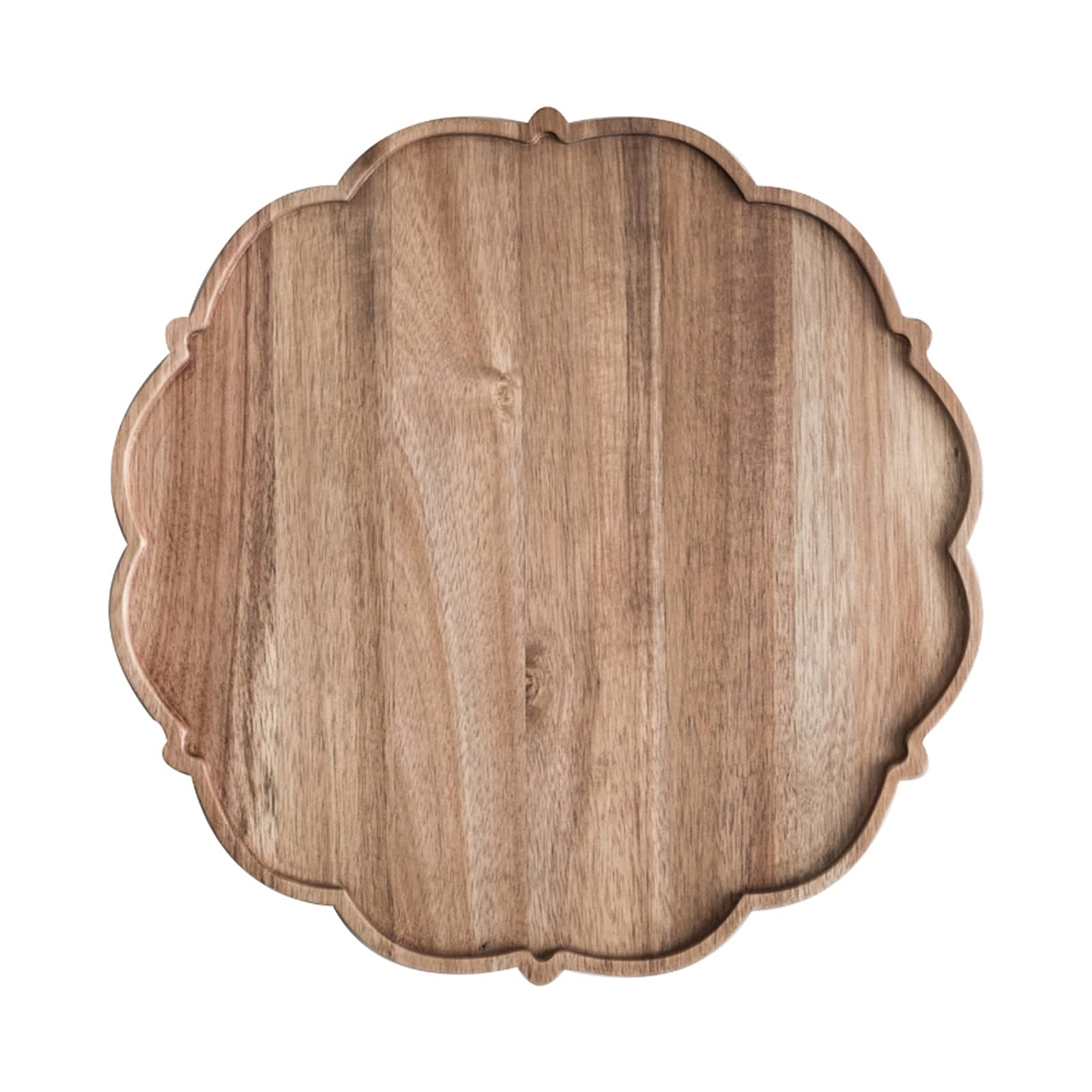 TOMYEUS Round Wooden Serving Tray - Rustic Butler Tray with Handles, Coffee Platter for Dining Table, Coffee Table & Home Decor - Perfect for Breakfast in Bed, Tea Parties & Entertaining Guests