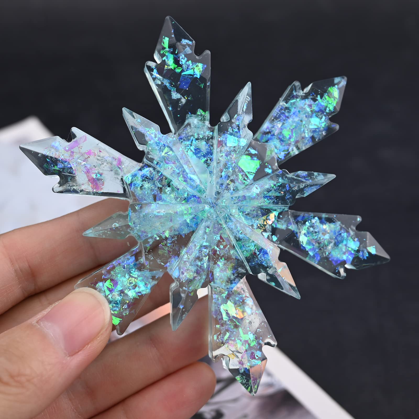 3Pcs Snowflake Silicone Molds for Resin - Christmas Ornament DIY Kit, Xmas Decoration Gift for Holiday Crafts, Home Decor & Party Favors