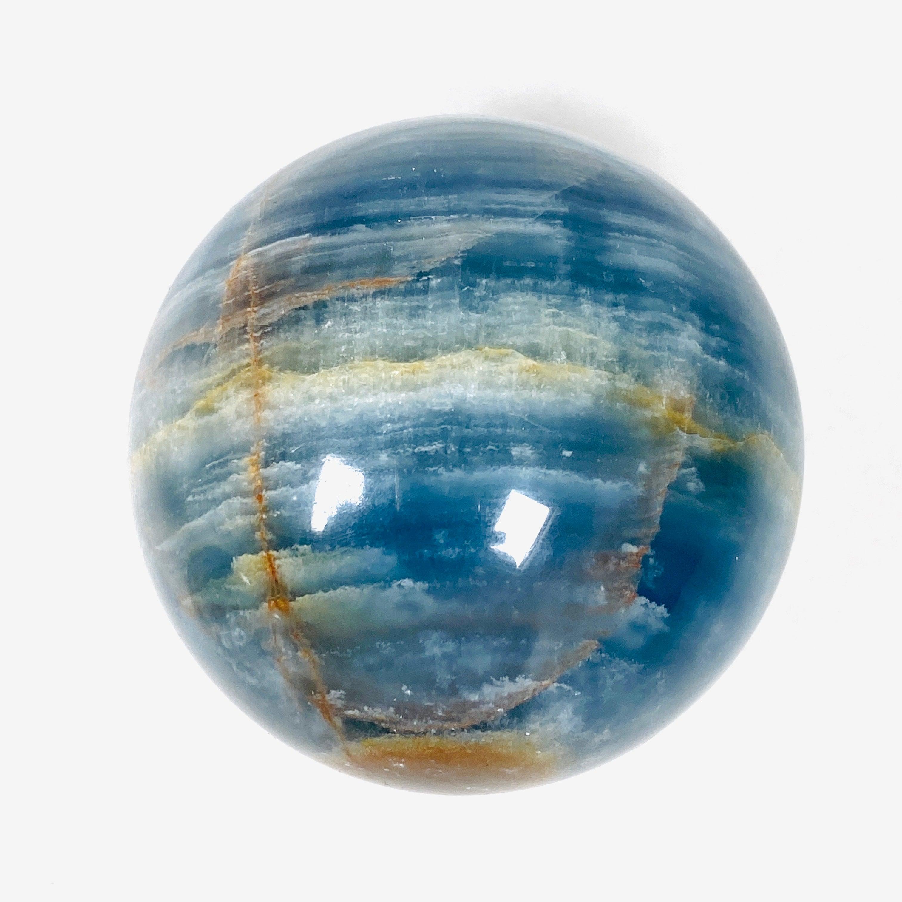 Natural Blue Onyx Crystal Sphere - 4