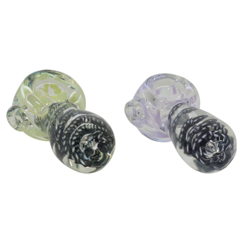 Premium Black Spiral Spoon Pipe - Handmade Glass Smoking Pipe for Herbs & Tobacco - Perfect for Travel, Camping & Home Use