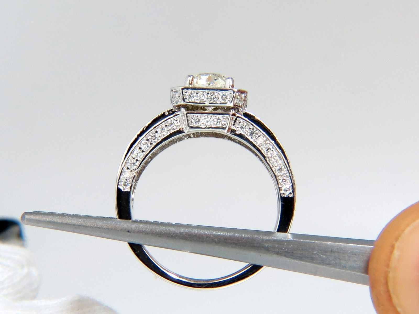 2.22ct GIA Certified Natural Cushion Cut Diamond Ring in 14K White Gold with Square Raised Setting - Perfect for Engagement, Wedding & Anniversary Gifts