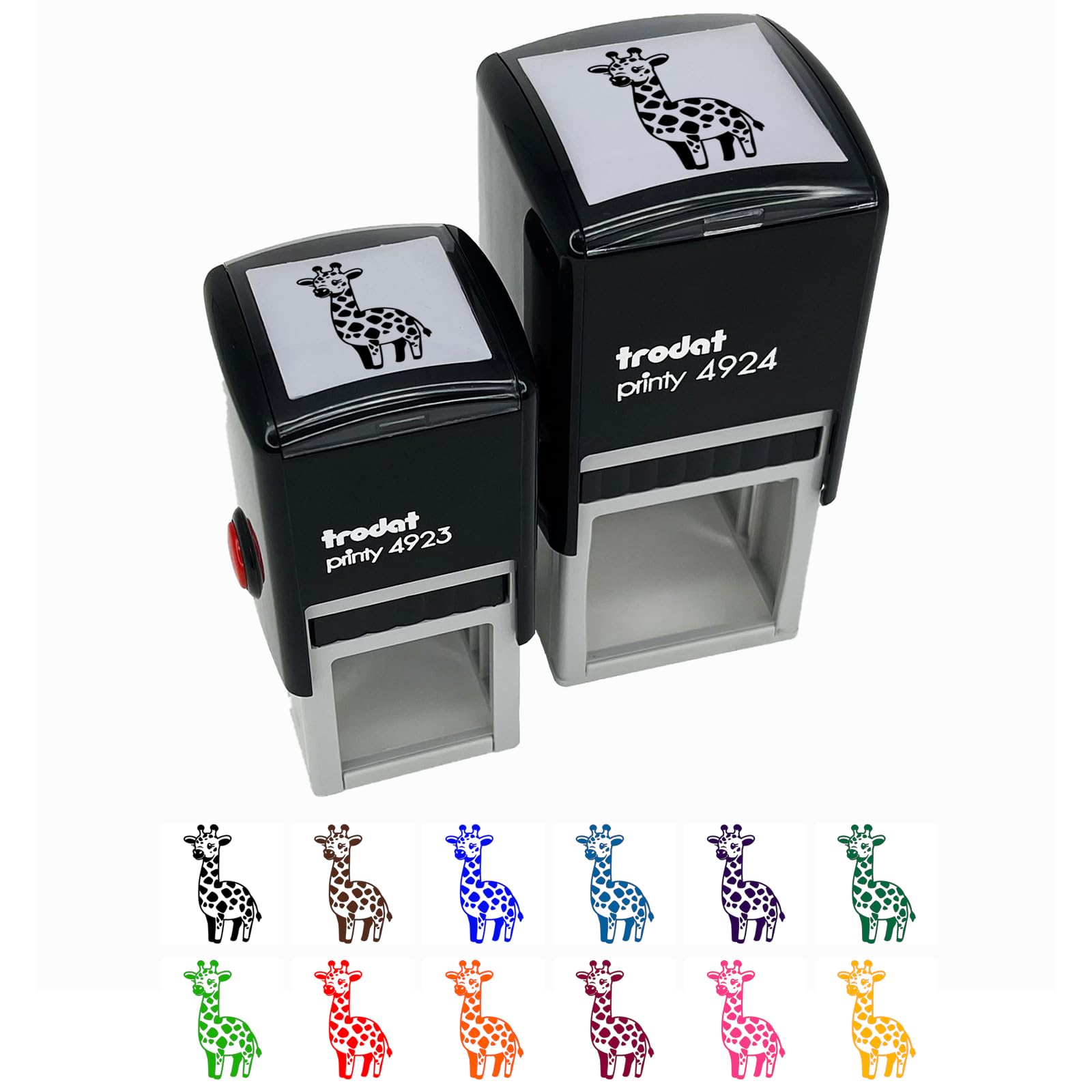 1 Inch Small Cute Baby Giraffe Kawaii Chibi Self-Inking Rubber Stamp with Red Ink - Perfect for Scrapbooking, Card Making & DIY Crafts